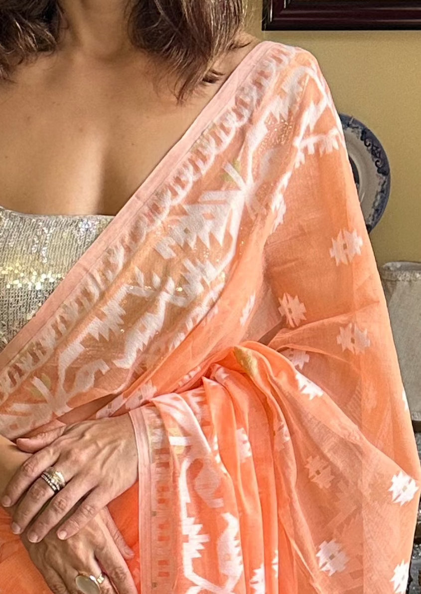 Soft Pure Khaadi and Resham Jamdani - Raahini