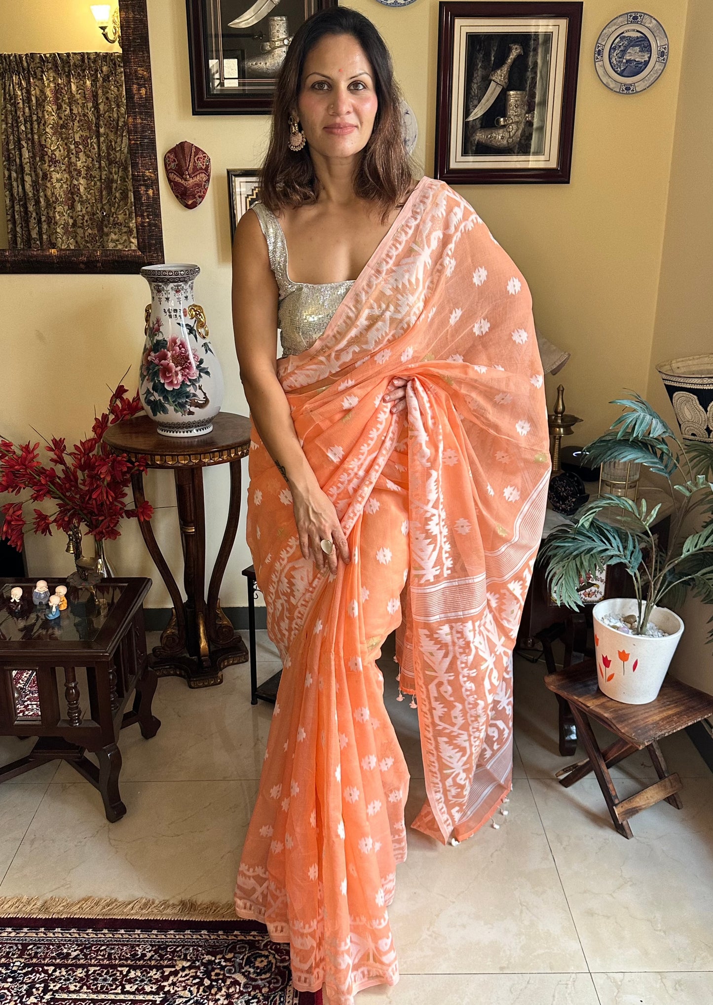 Soft Pure Khaadi and Resham Jamdani - Raahini