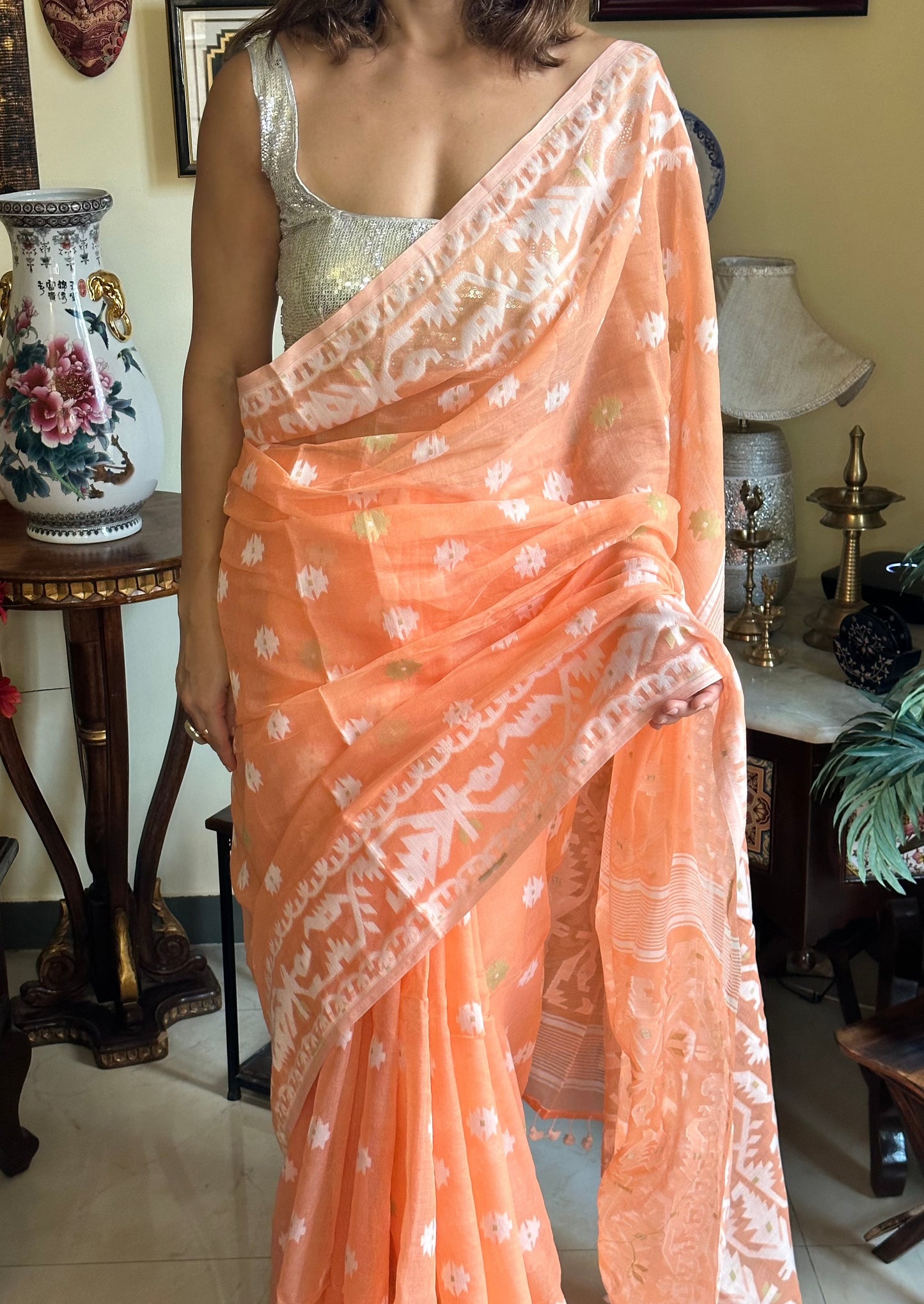 Soft Pure Khaadi and Resham Jamdani - Raahini
