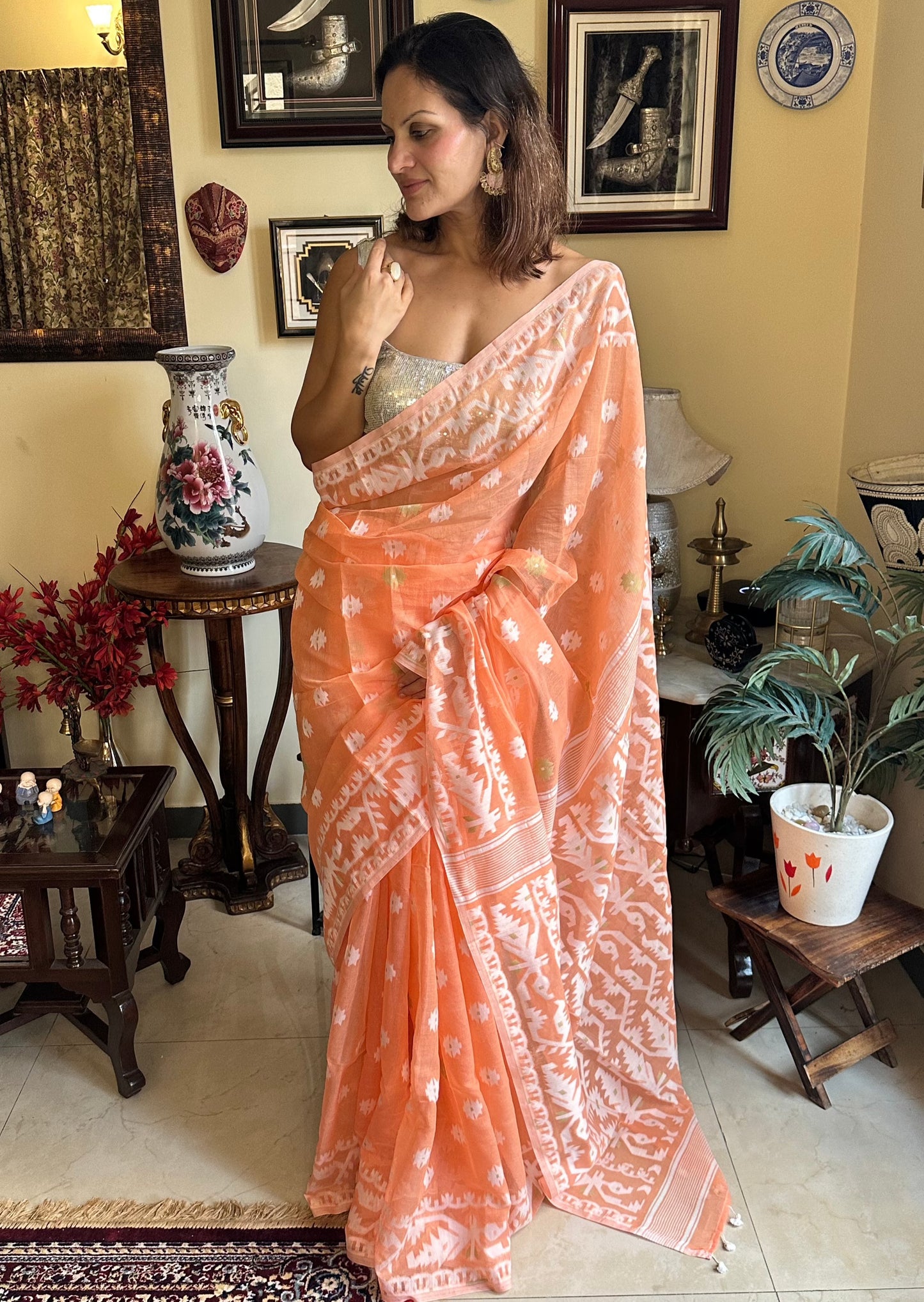 Soft Pure Khaadi and Resham Jamdani - Raahini