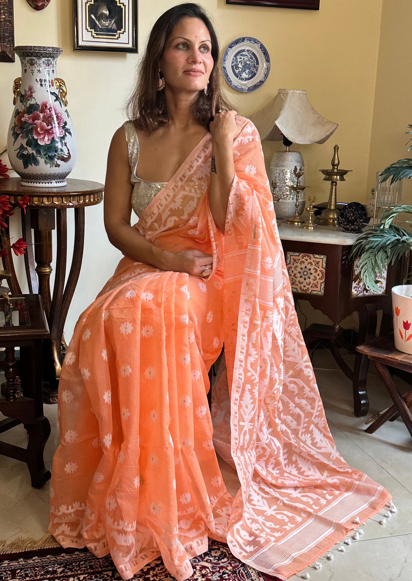 Soft Pure Khaadi and Resham Jamdani - Raahini