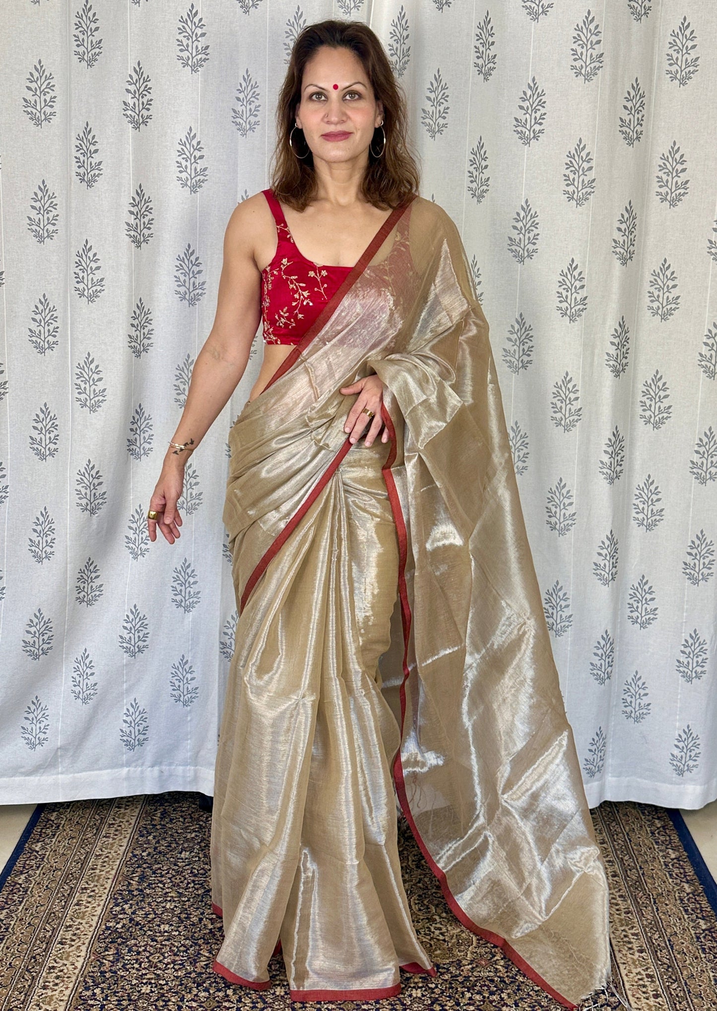 Cream & Silver Pure Mul Mul Handwoven Tissue Cotton Saree