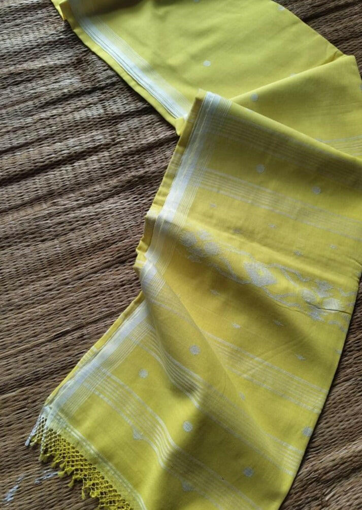 Hand Spun Pure Fine Cotton Jamdani - Raahini
