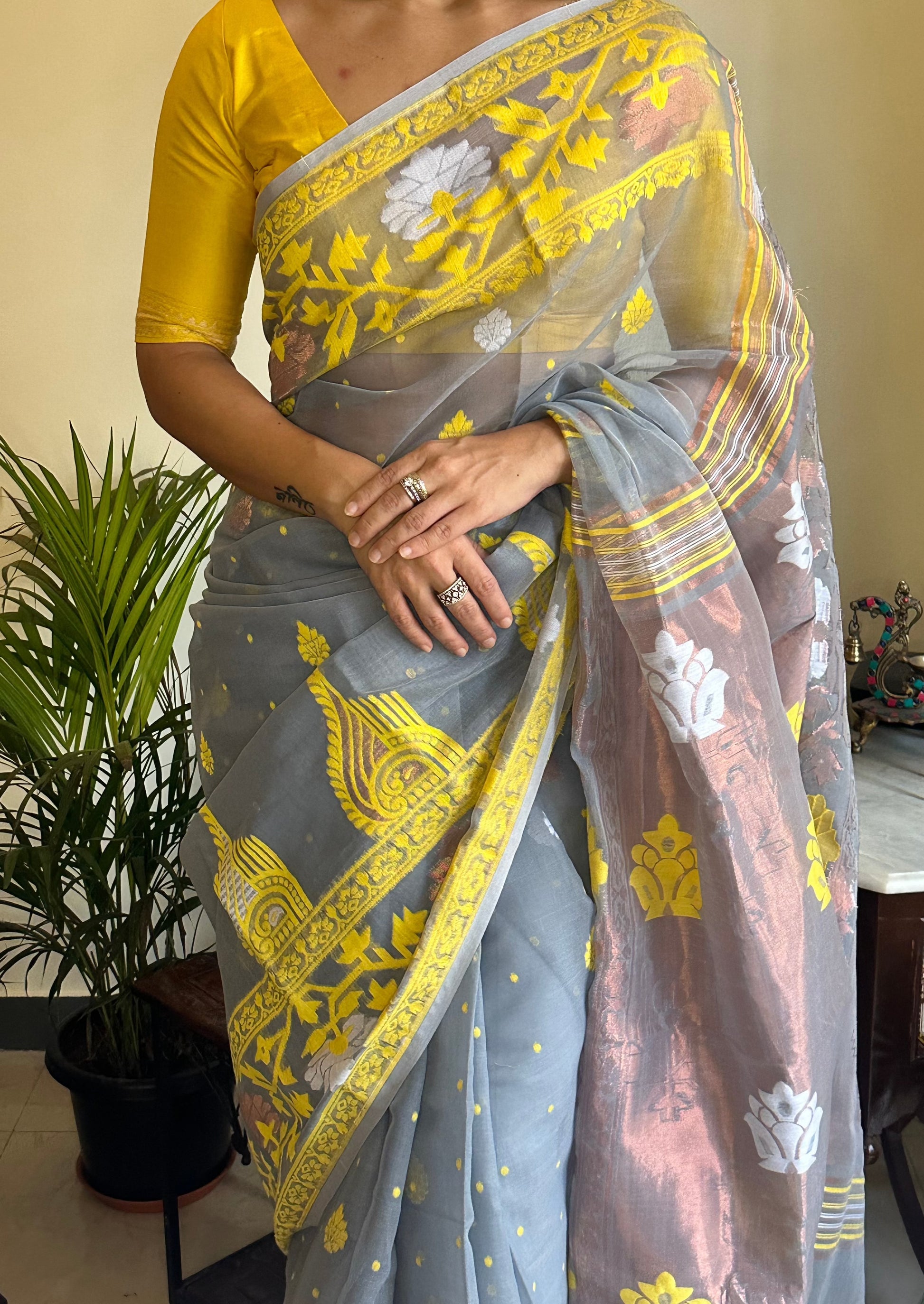 Jacquard Weaving Cotton Silk Jamdani - Raahini