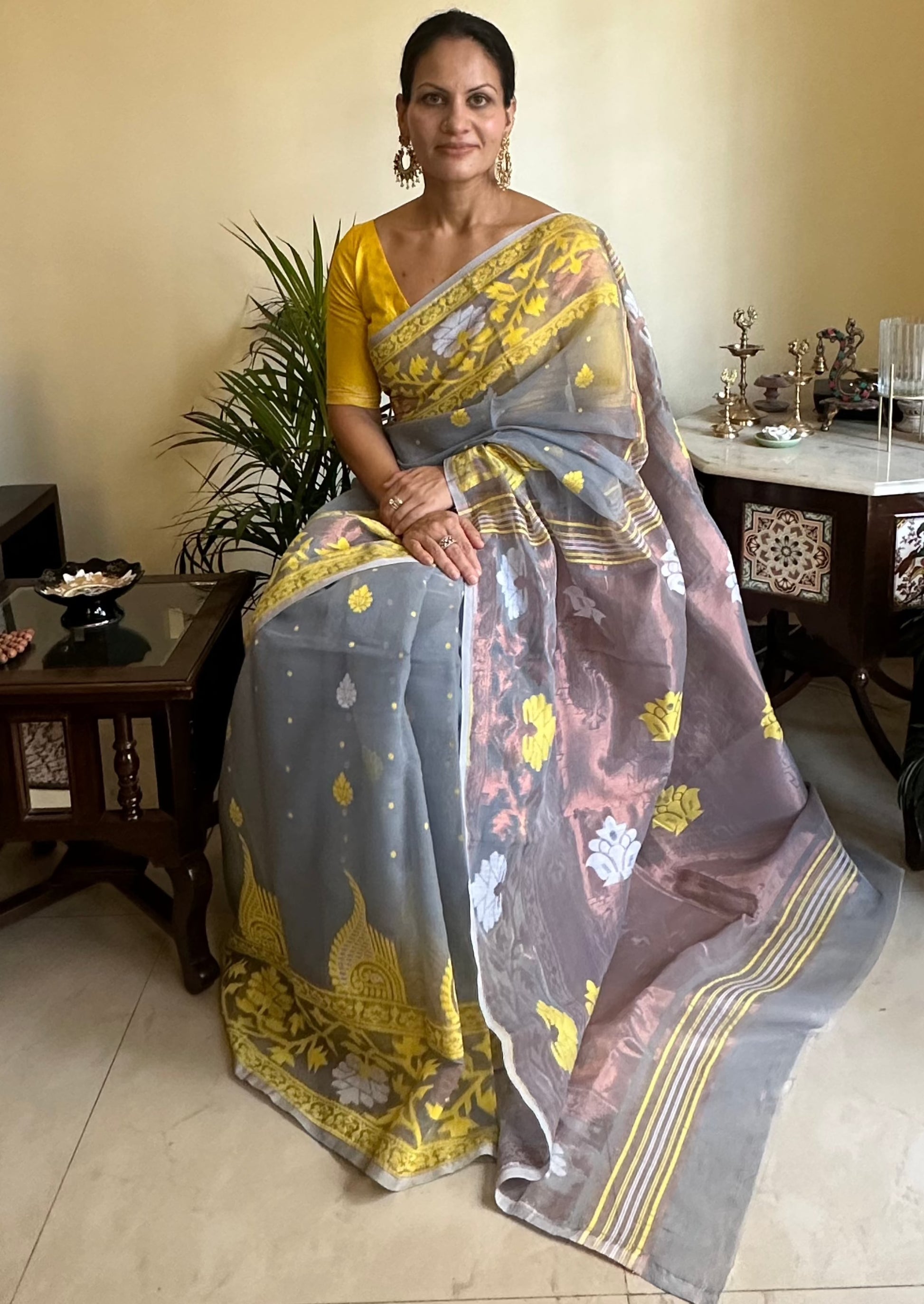 Jacquard Weaving Cotton Silk Jamdani - Raahini