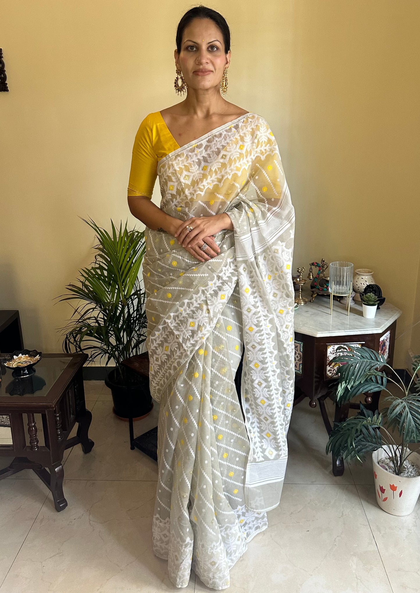 Jacquard Weaving Cotton Silk Jamdani - Raahini