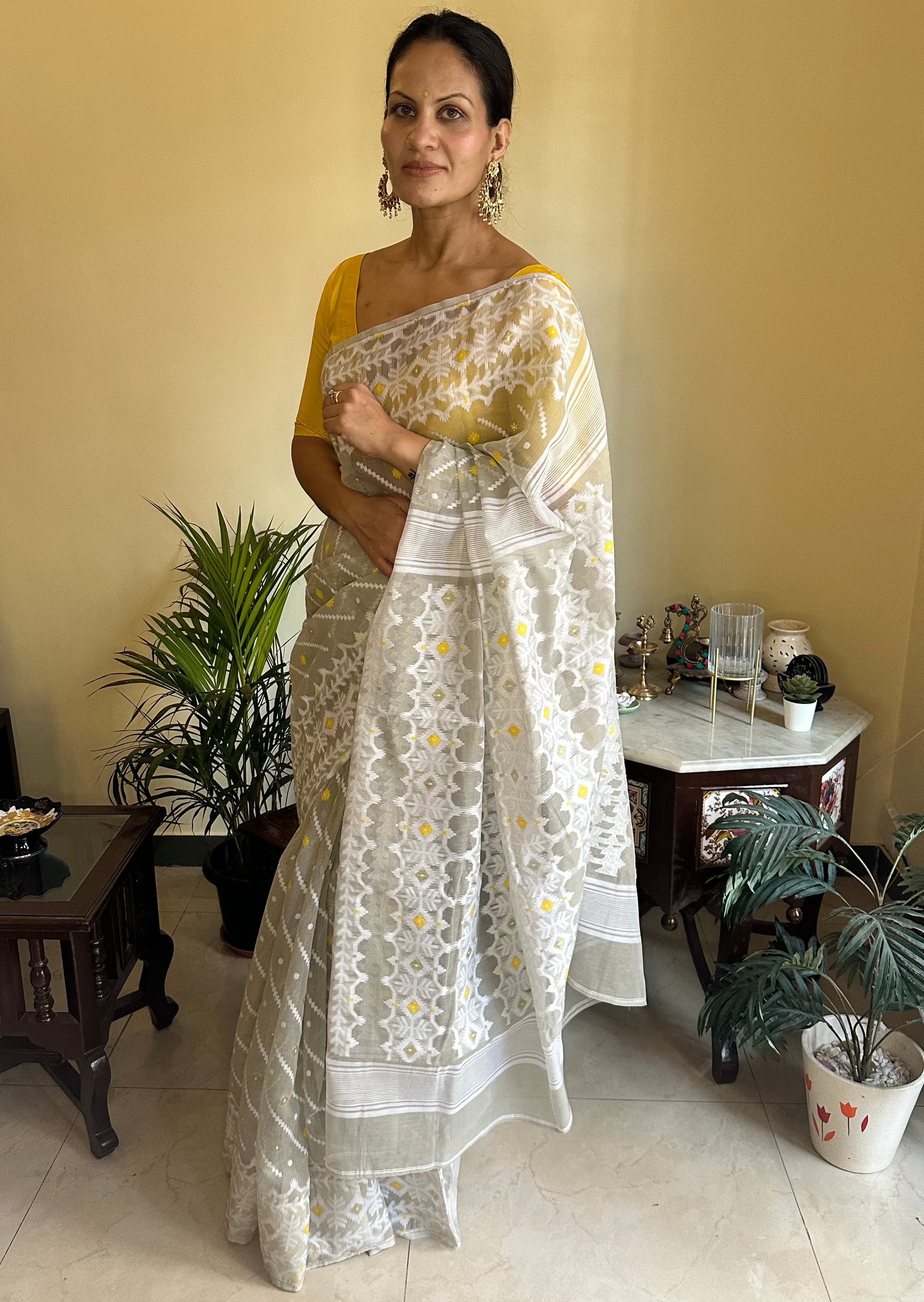 Jacquard Weaving Cotton Silk Jamdani - Raahini