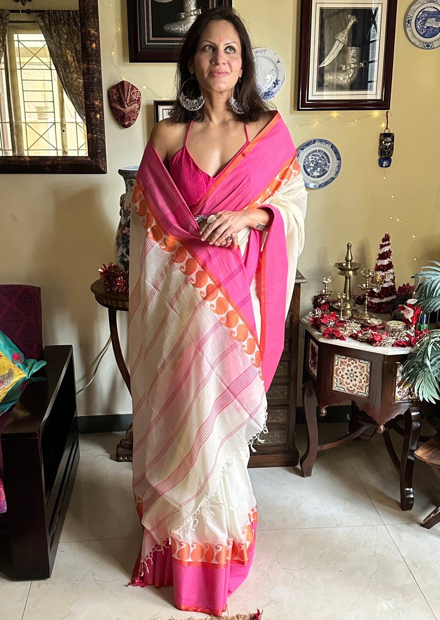 Handloom Soft Bengal Cotton Sari - Raahini