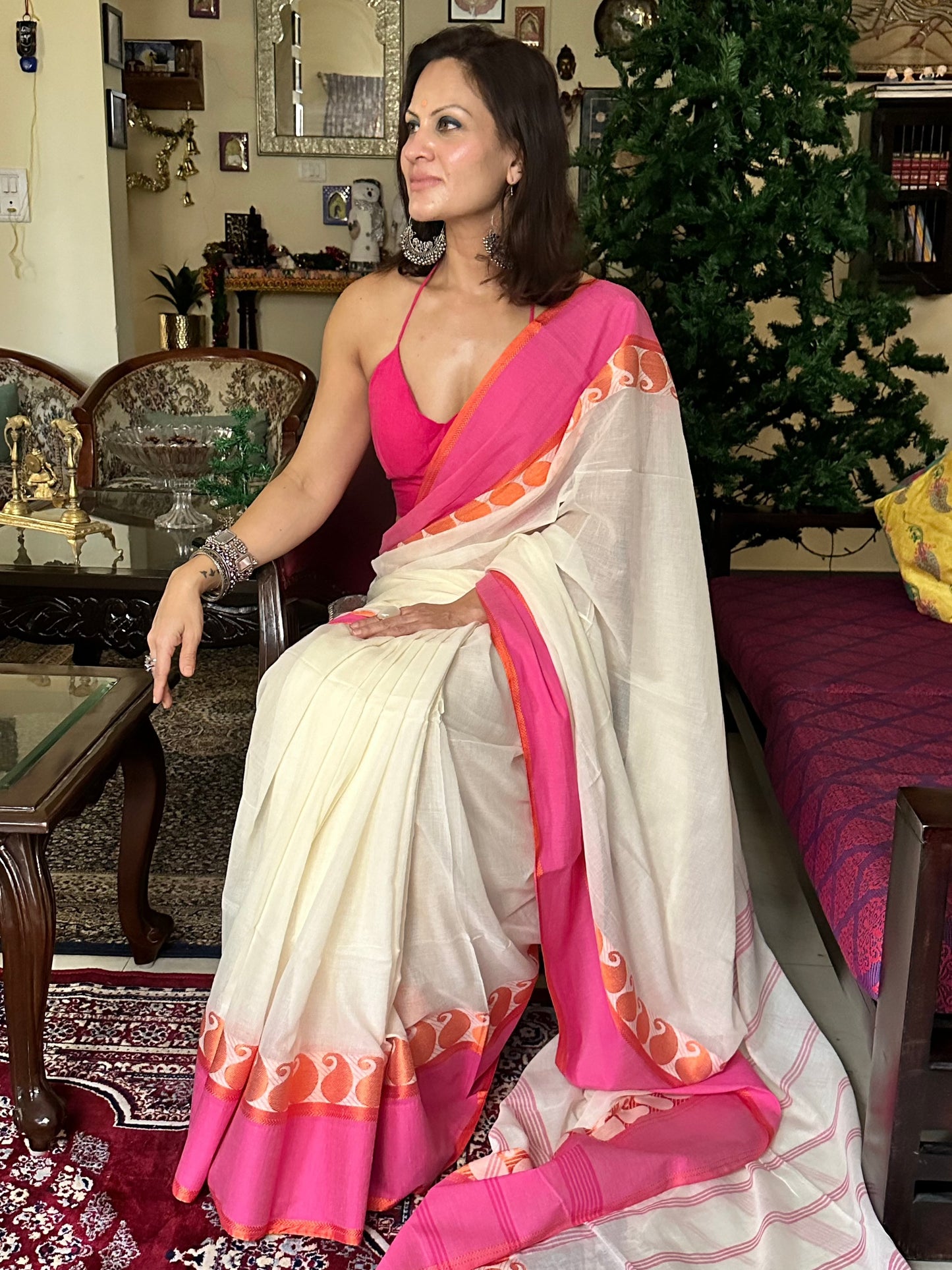 Handloom Soft Bengal Cotton Sari - Raahini