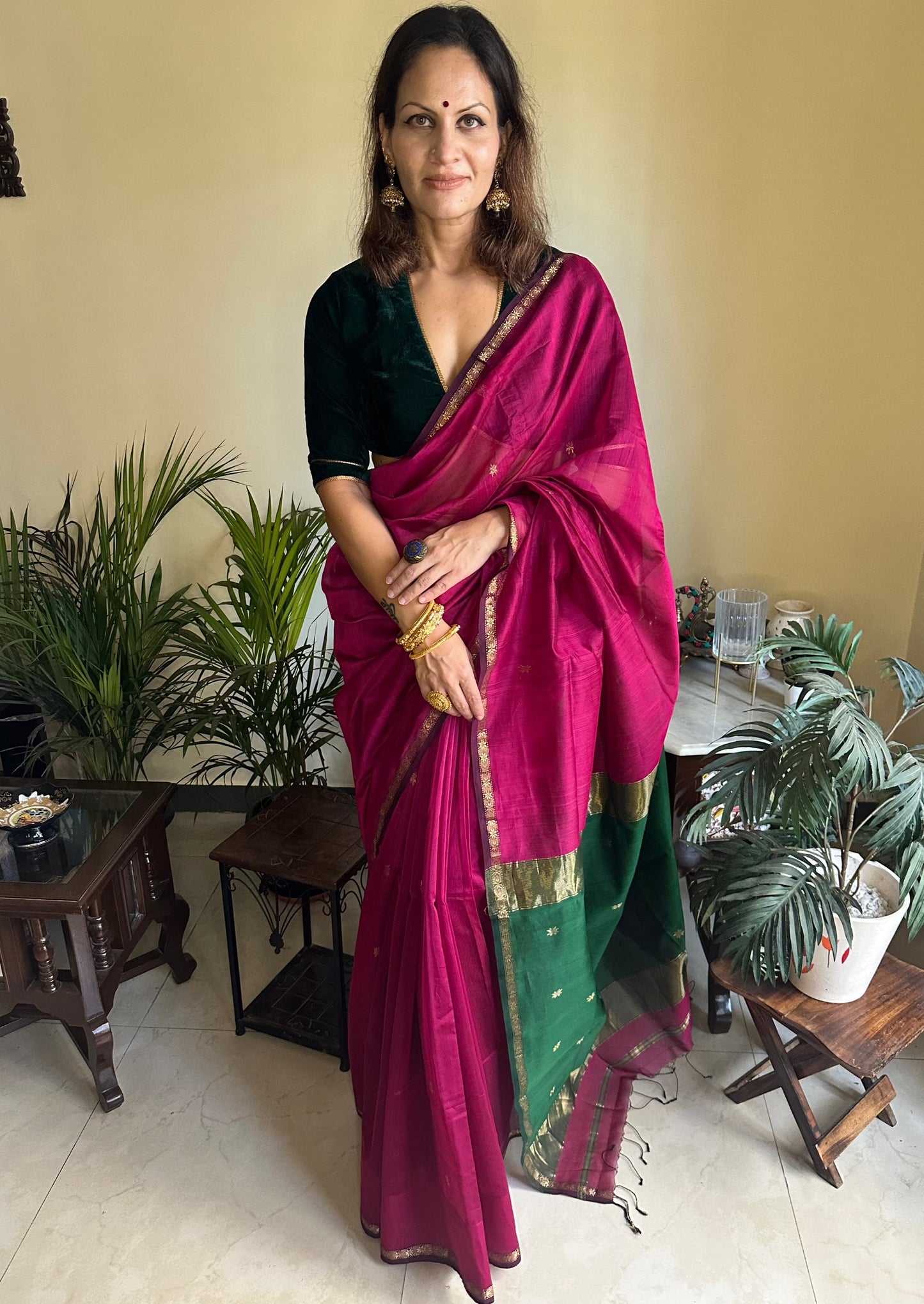 Handloom Pure Maheshwari Sari - Raahini