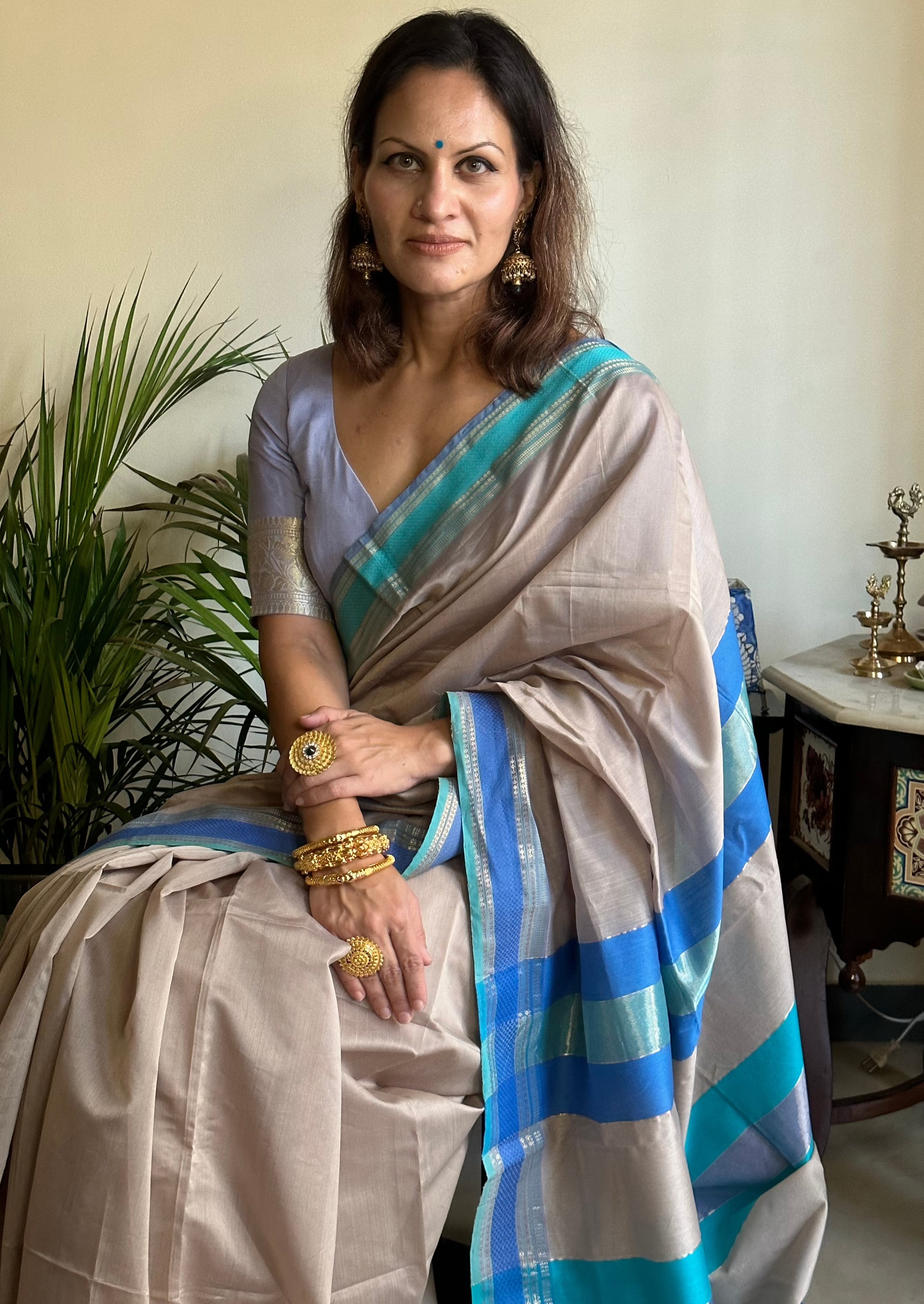 Handloom Pure Maheshwari Sari - Raahini