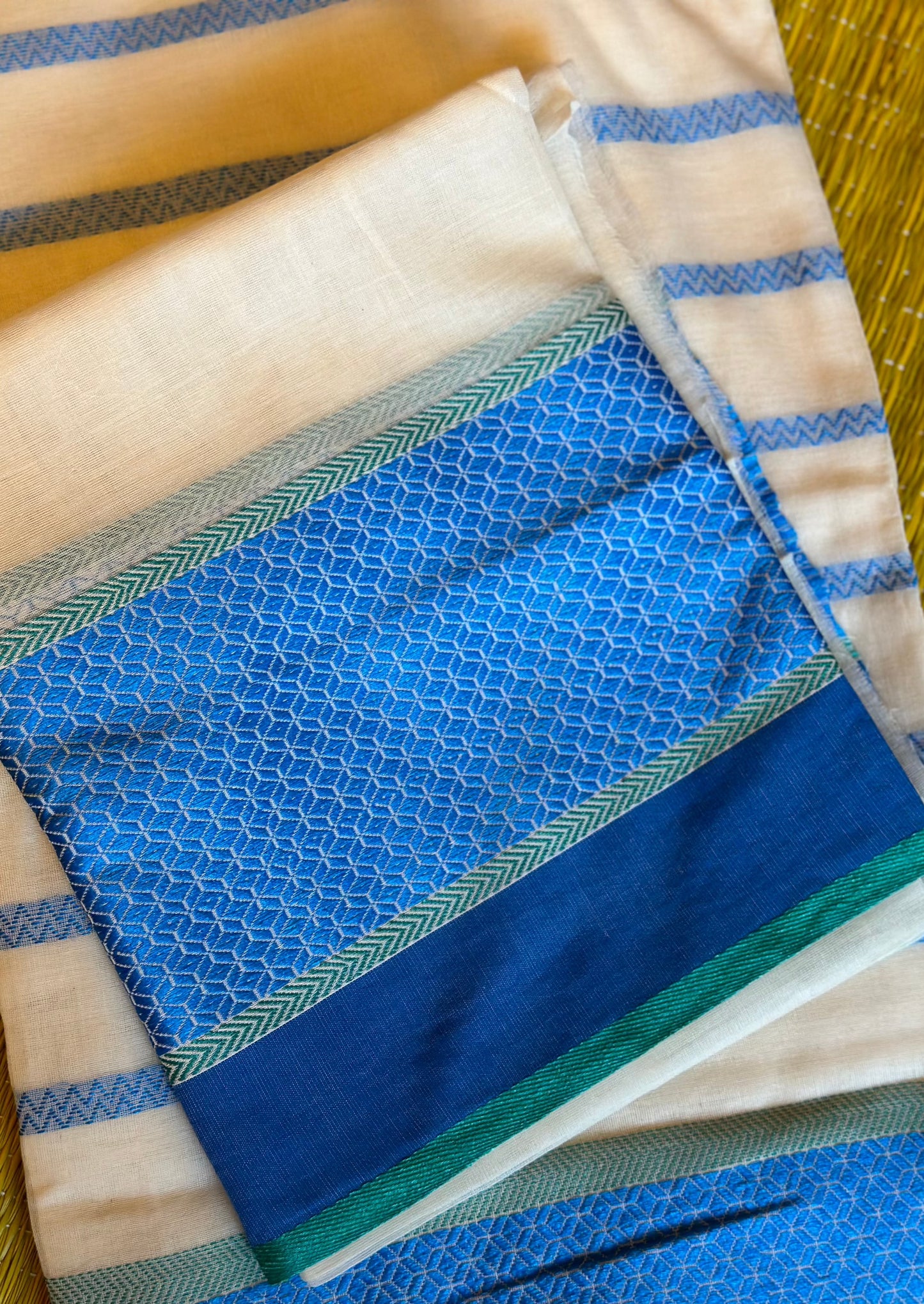 Soft Handloom Cotton with Resham Work on Border - Raahini