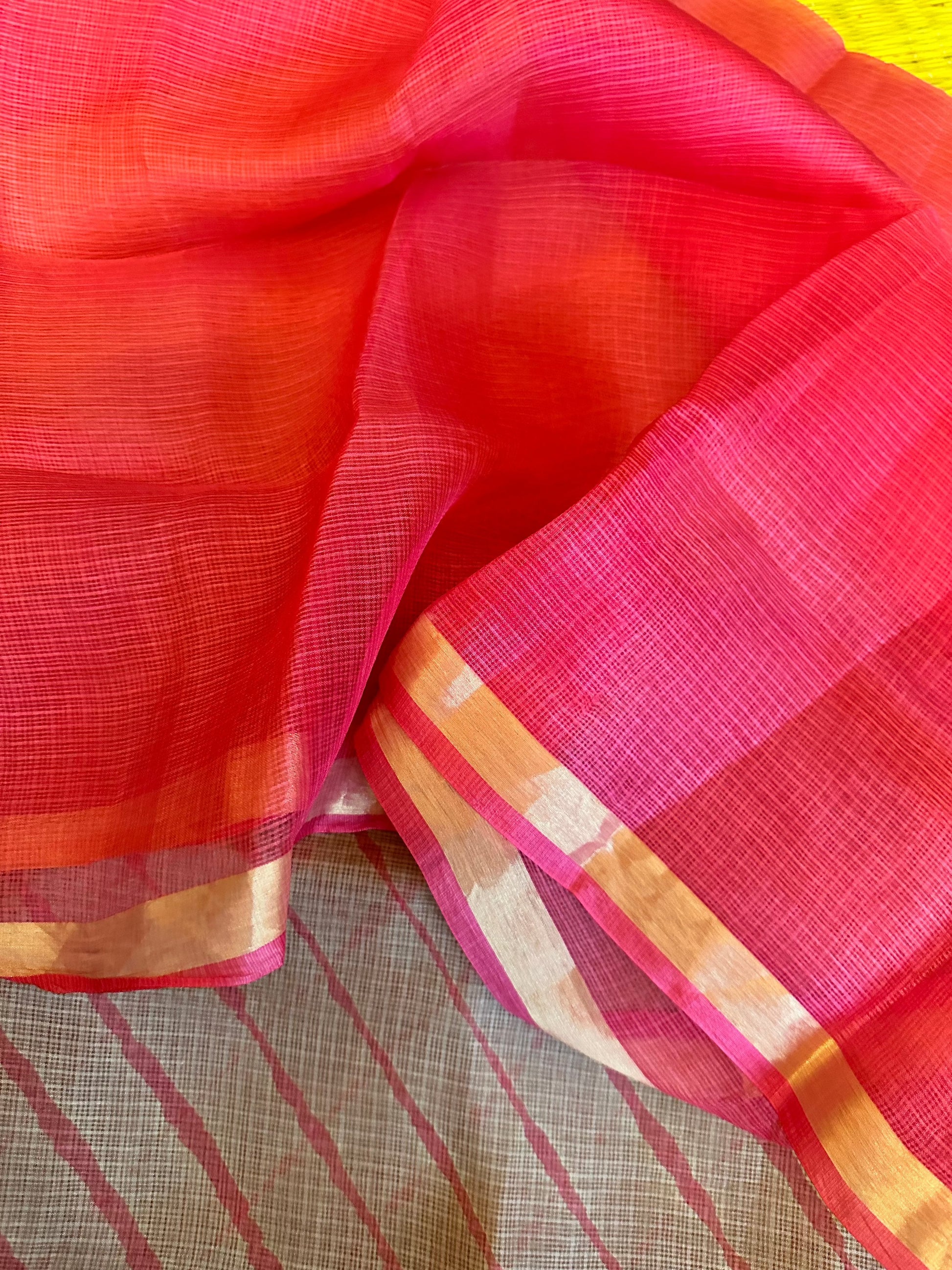 Pink Dual Shade Kota Silk Sari - Raahini