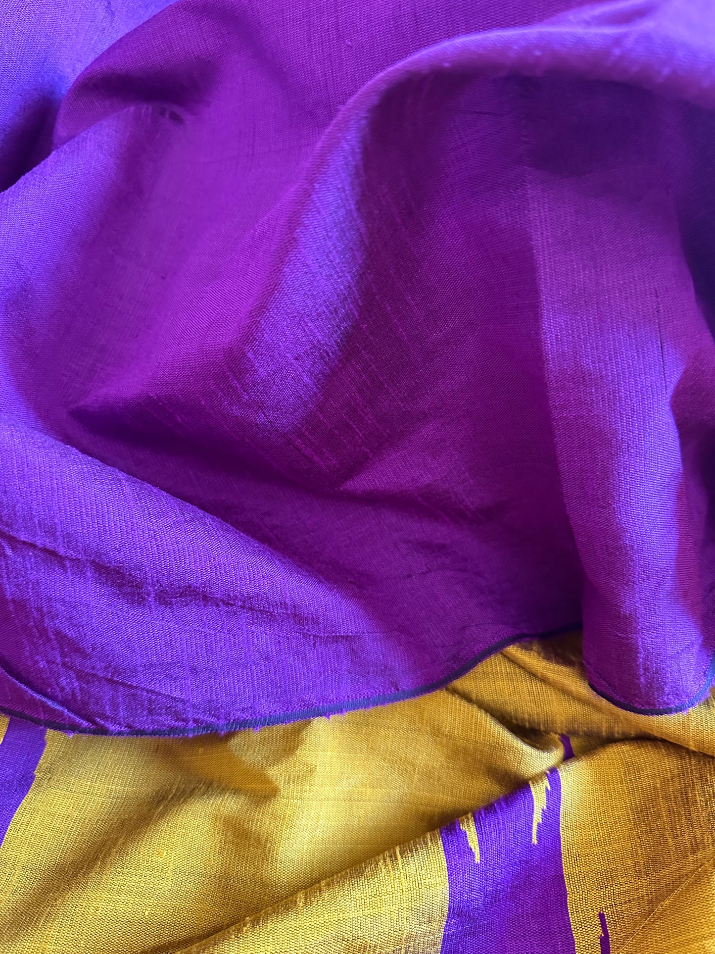 Pure Raw Silk with Temple Border - Raahini