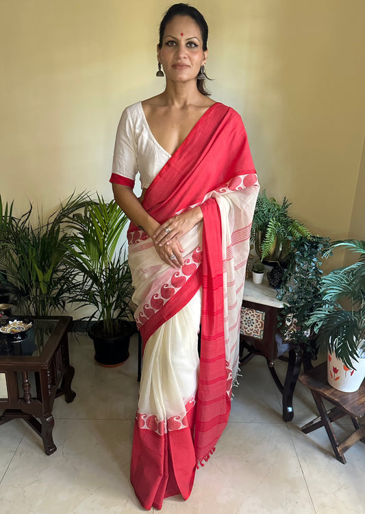 Handloom Soft Bengal Cotton Sari - Raahini