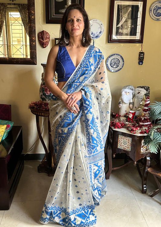 Jacquard Weaving Cotton Silk Jamdani - Raahini