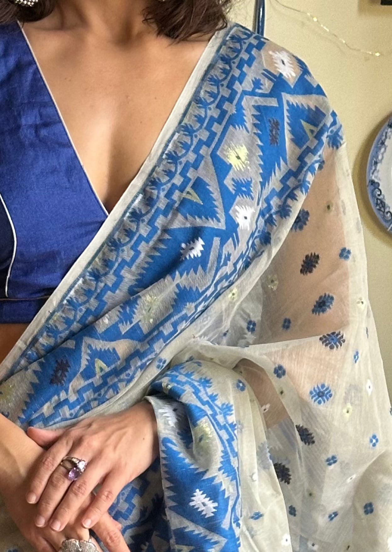 Jacquard Weaving Cotton Silk Jamdani - Raahini