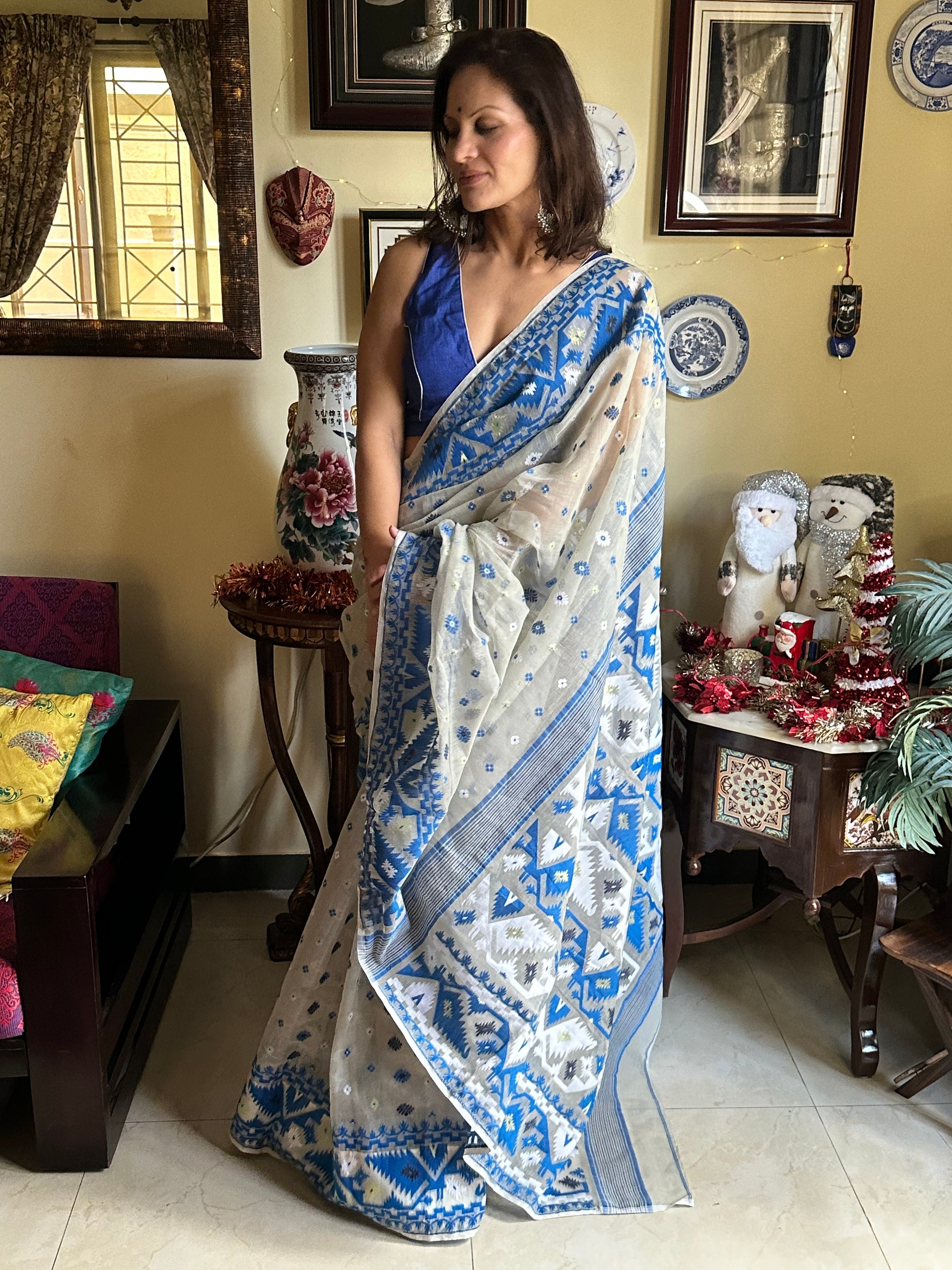 Jacquard Weaving Cotton Silk Jamdani - Raahini