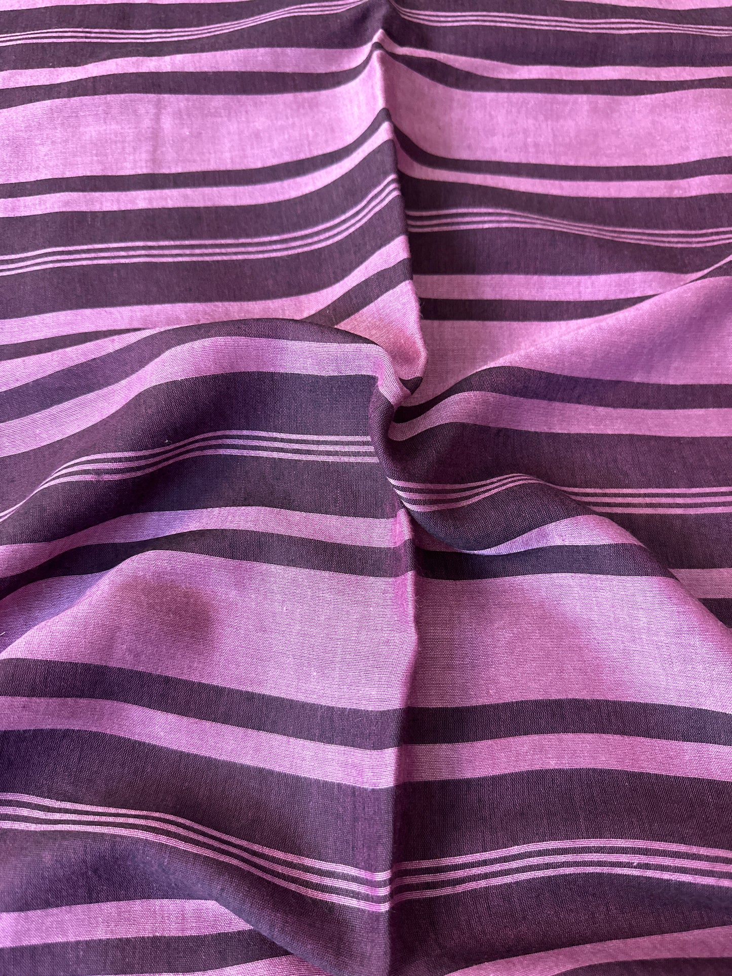 Purple Cotton and Wool Blend Sari