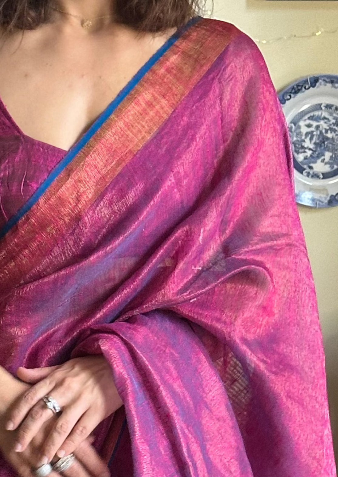 Matka Silk Tissue with Intricate Jamdani Work Over Pallu - Raahini