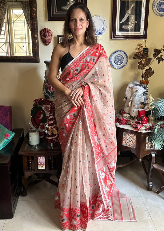 Jacquard Weaving Cotton Silk Jamdani - Raahini