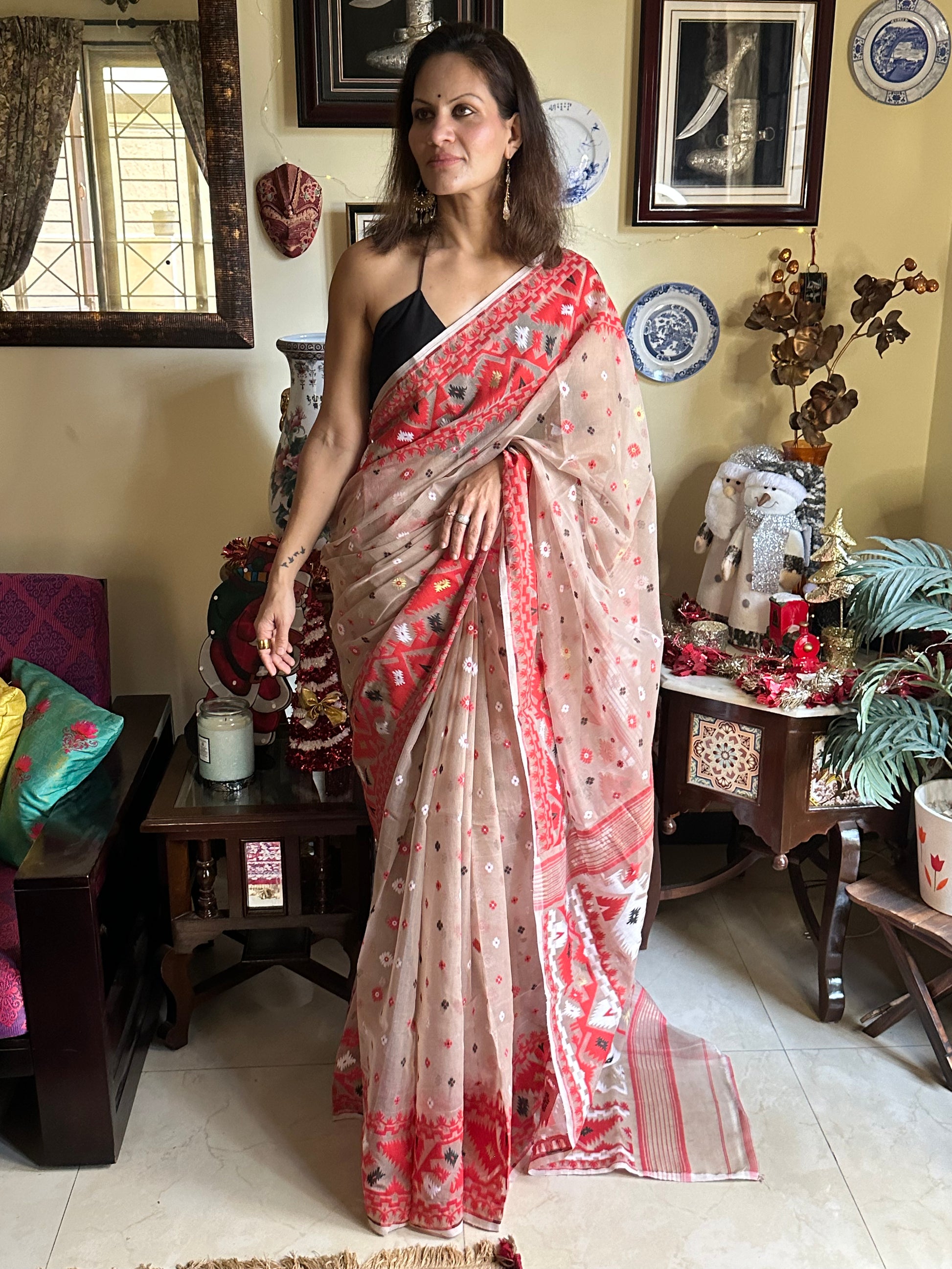 Jacquard Weaving Cotton Silk Jamdani - Raahini