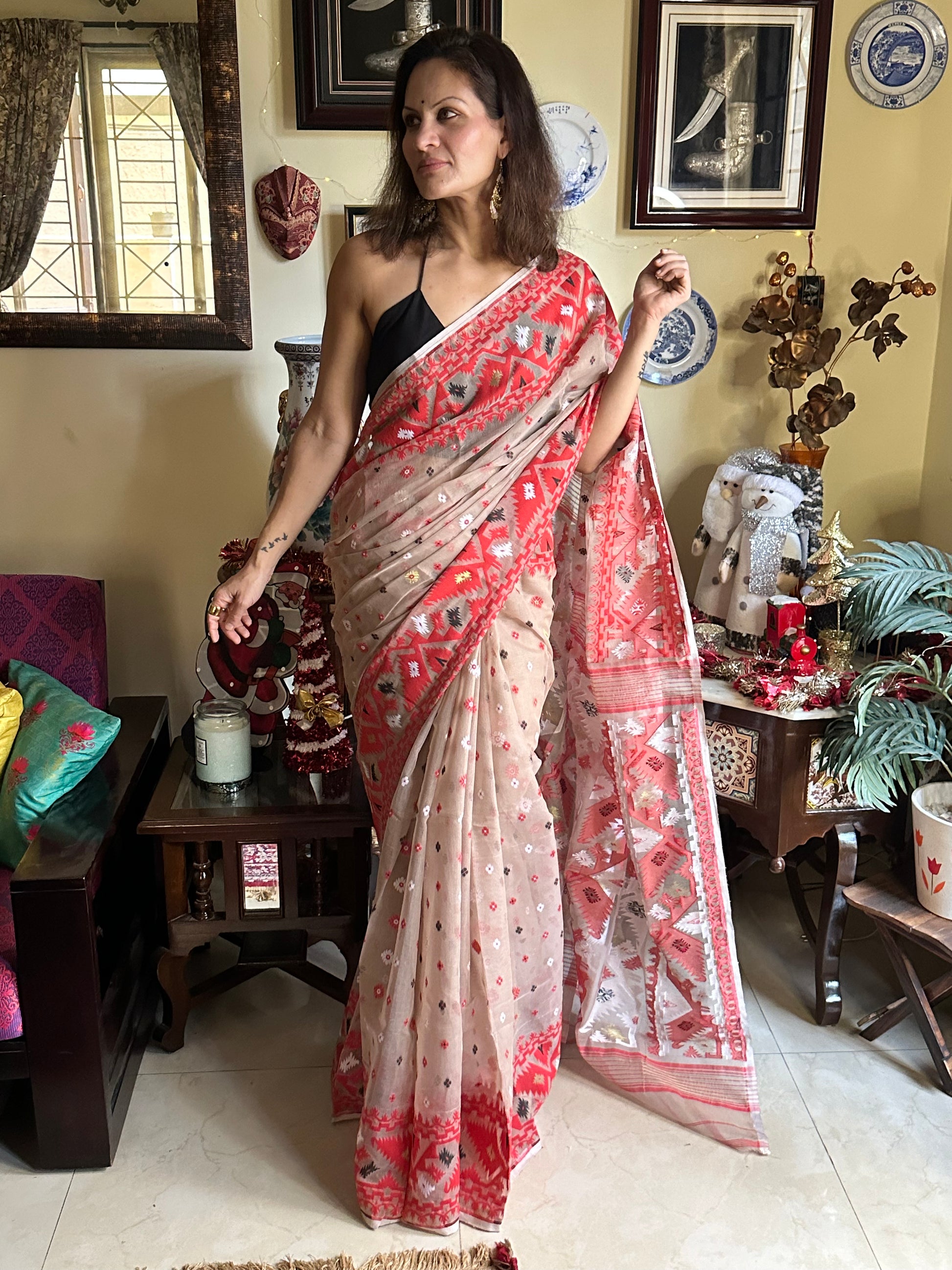 Jacquard Weaving Cotton Silk Jamdani - Raahini