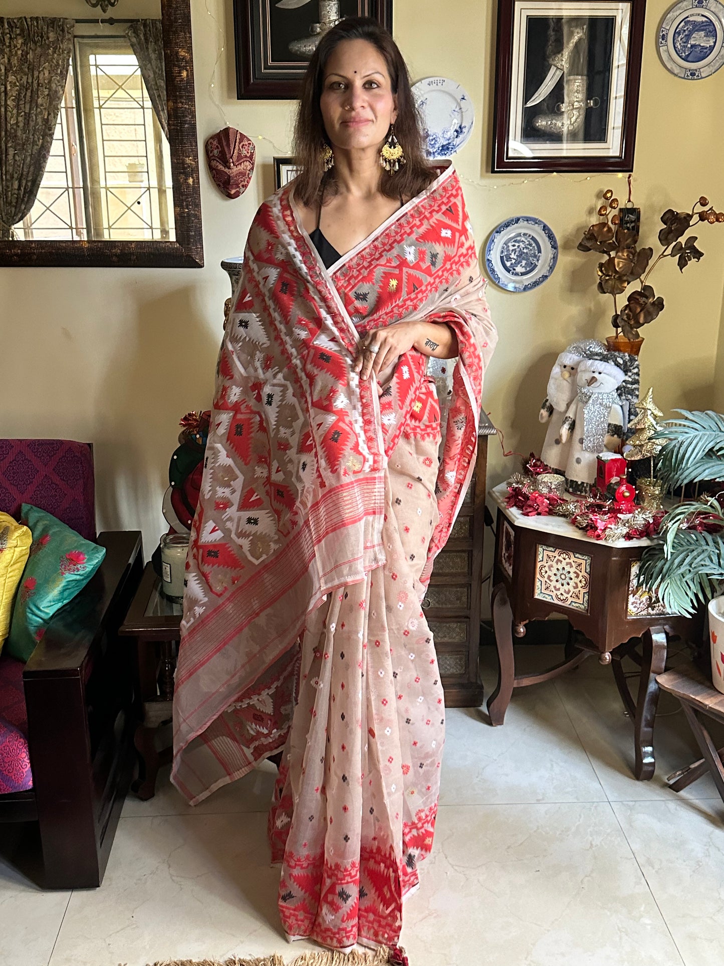 Jacquard Weaving Cotton Silk Jamdani - Raahini