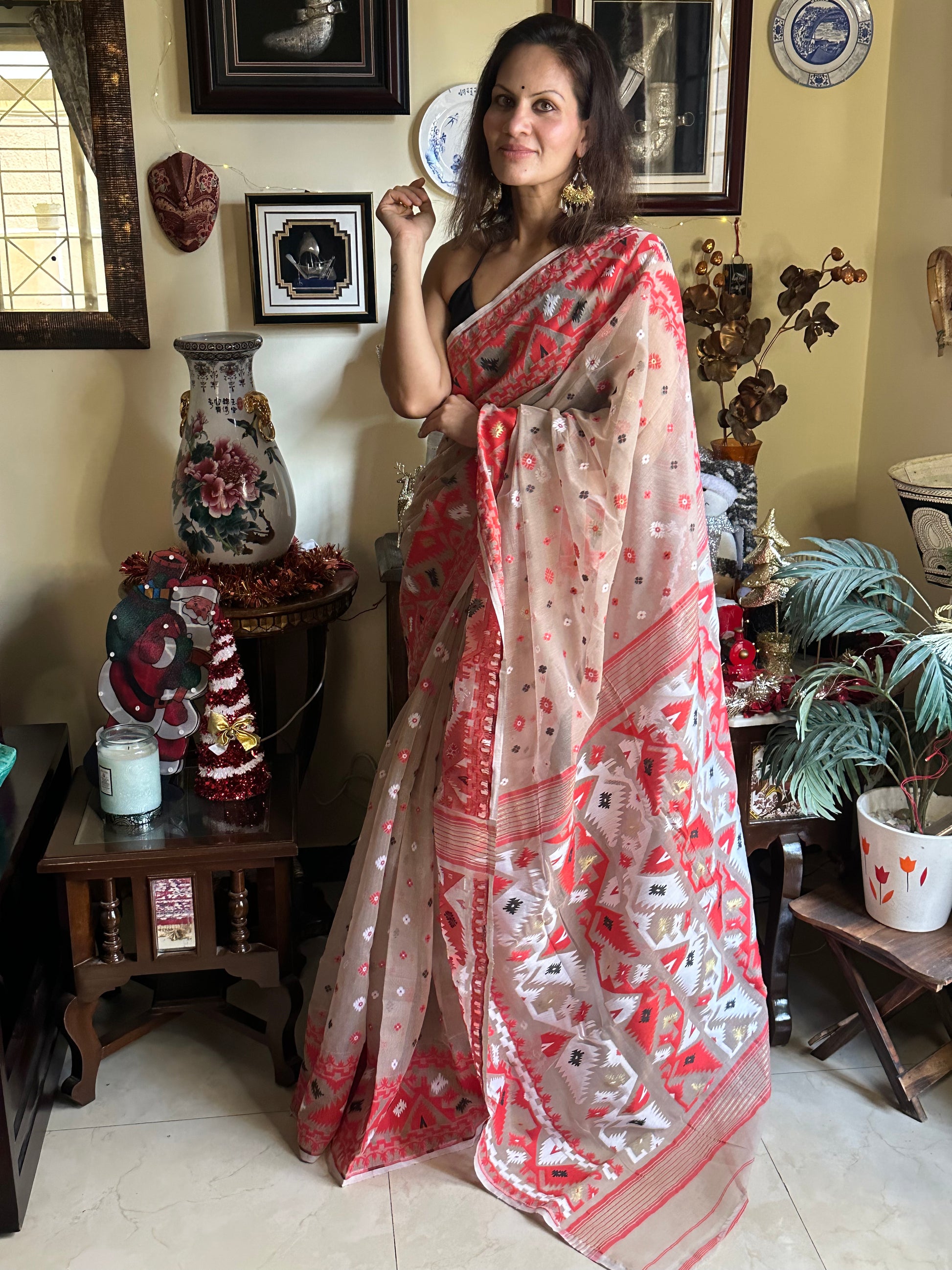 Jacquard Weaving Cotton Silk Jamdani - Raahini