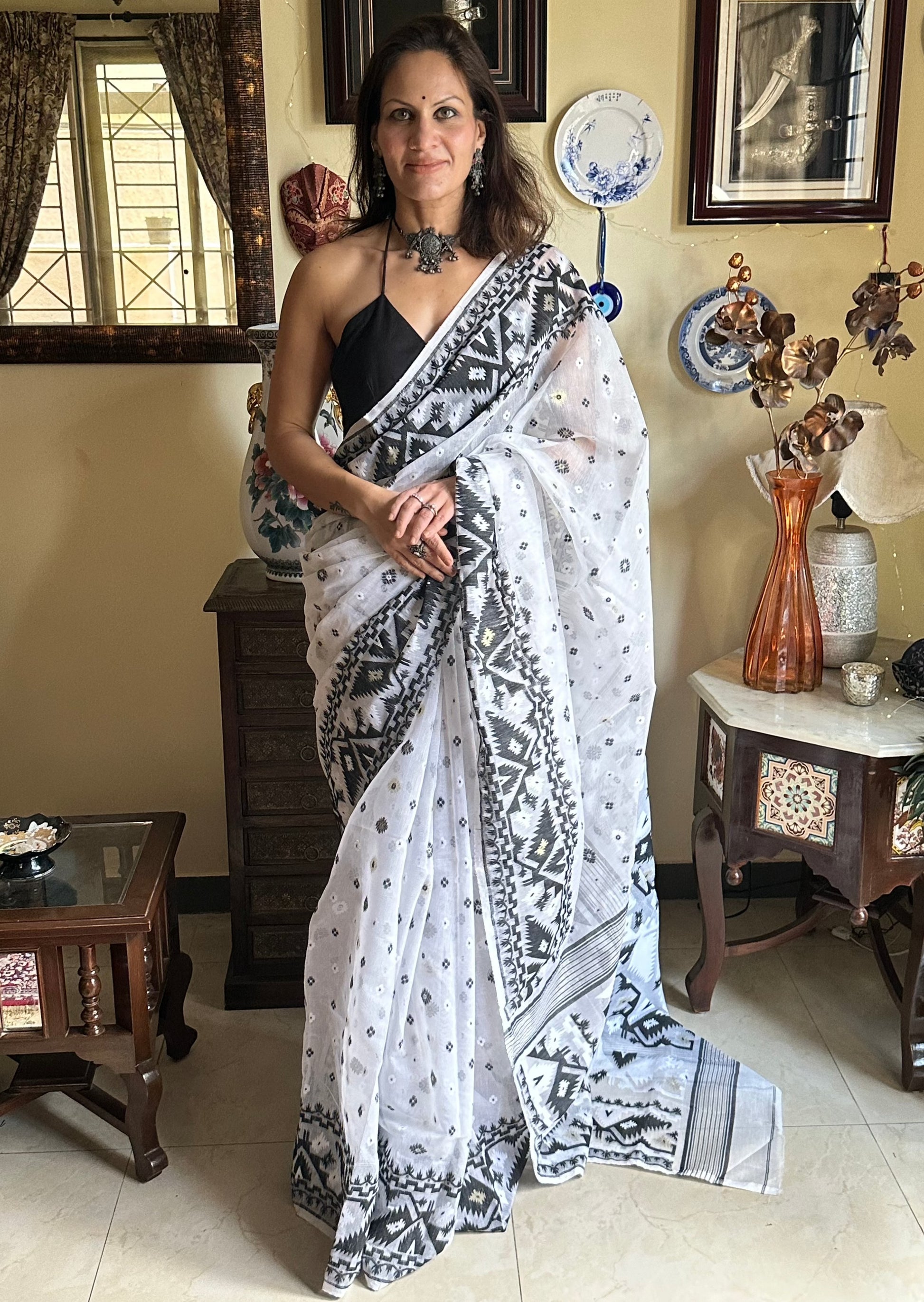 Jacquard Weaving Cotton Silk Jamdani - Raahini