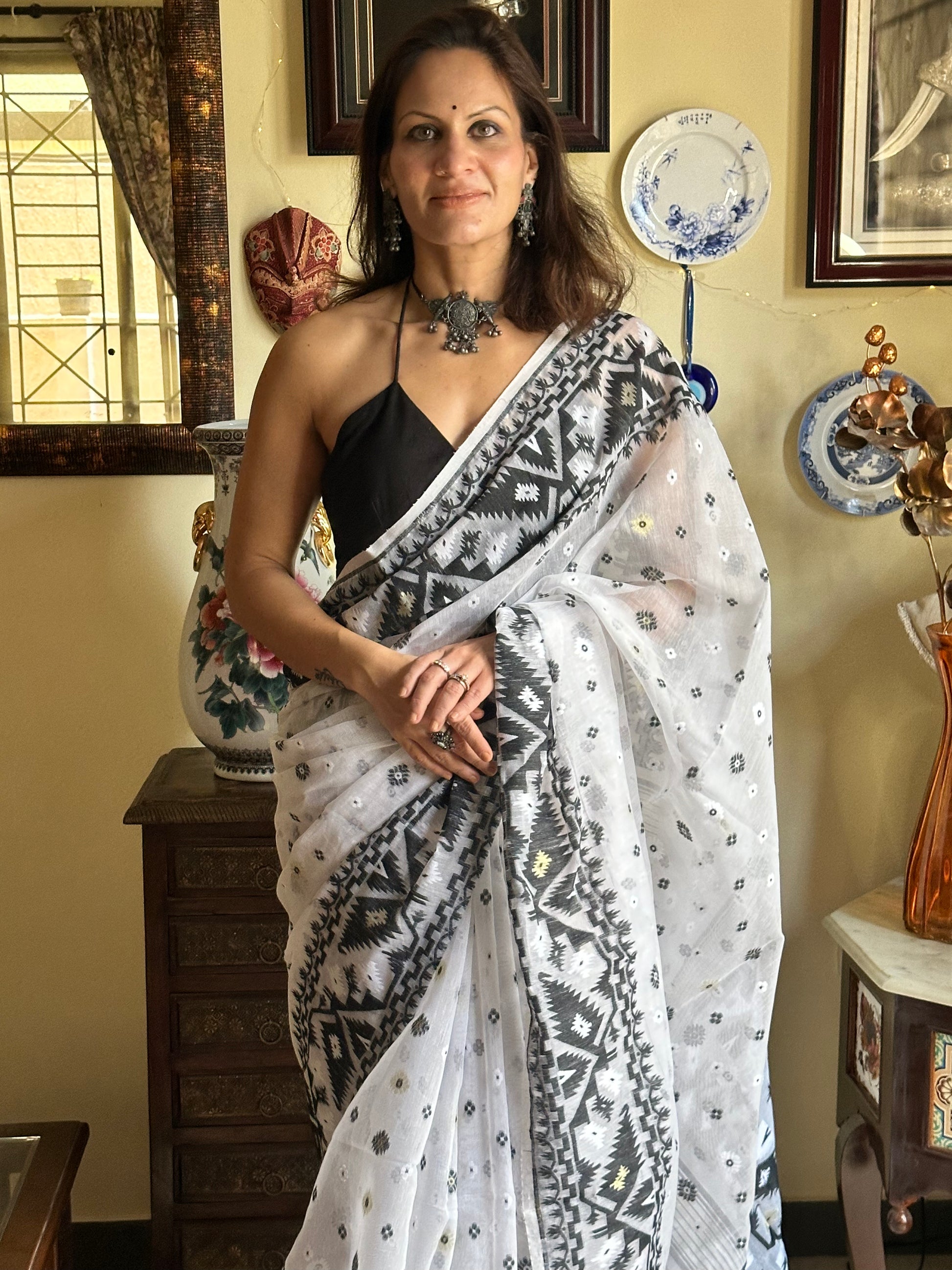 Jacquard Weaving Cotton Silk Jamdani - Raahini