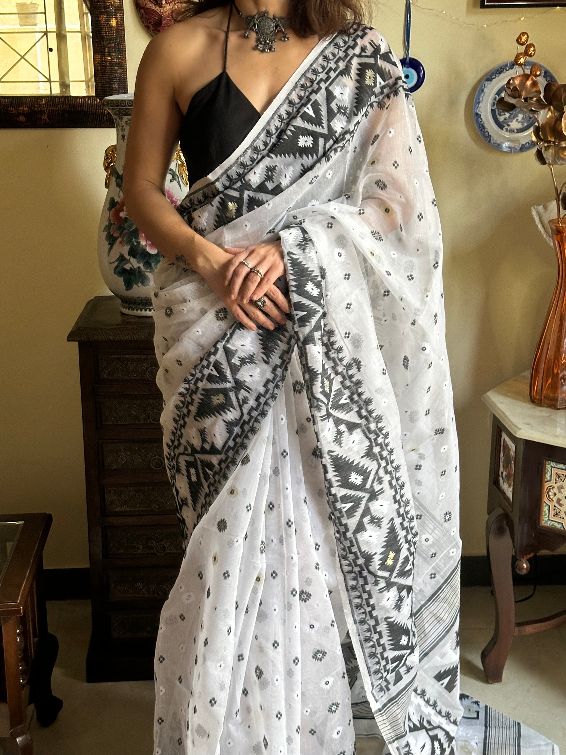 Jacquard Weaving Cotton Silk Jamdani - Raahini