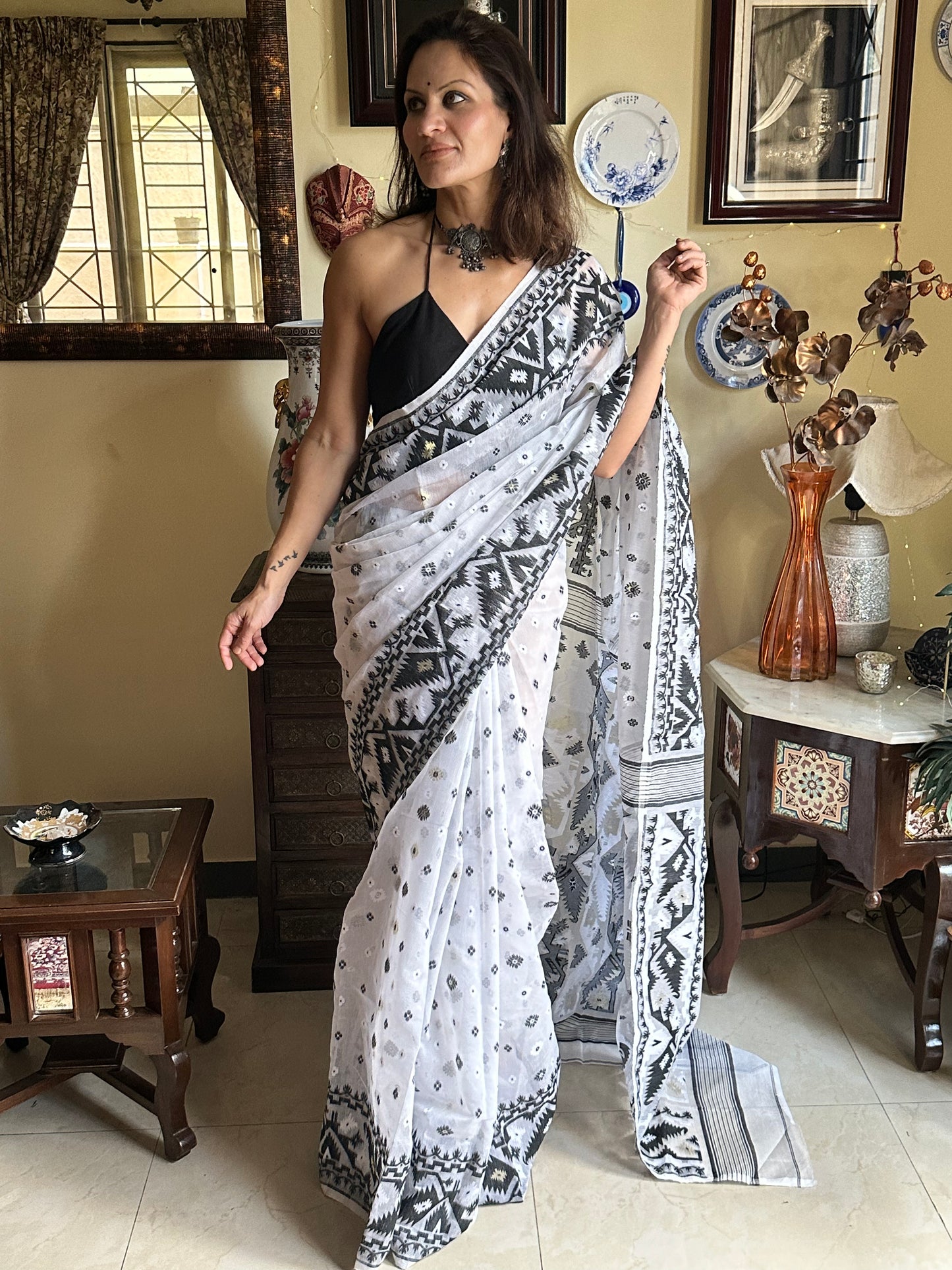 Jacquard Weaving Cotton Silk Jamdani - Raahini