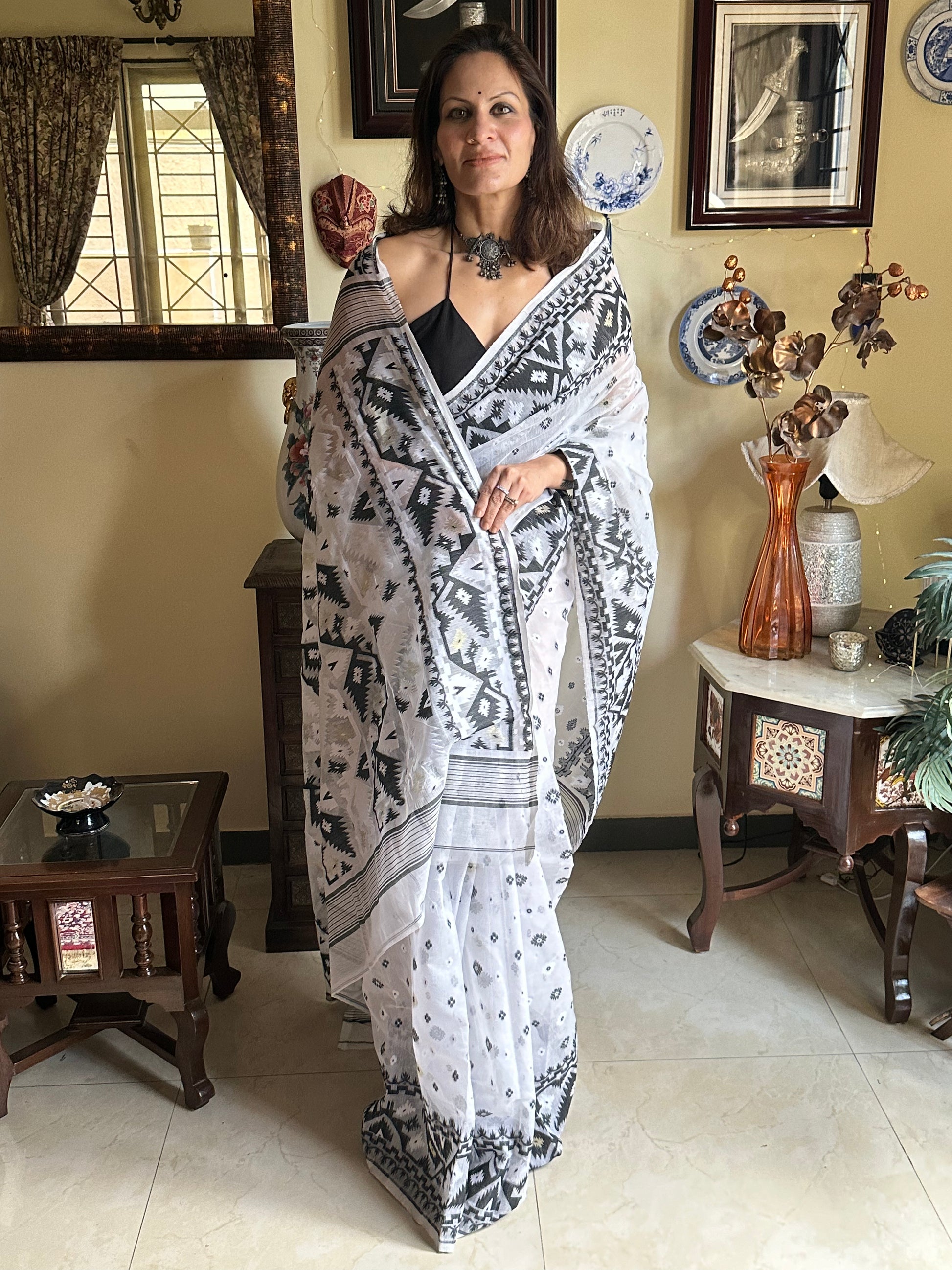 Jacquard Weaving Cotton Silk Jamdani - Raahini