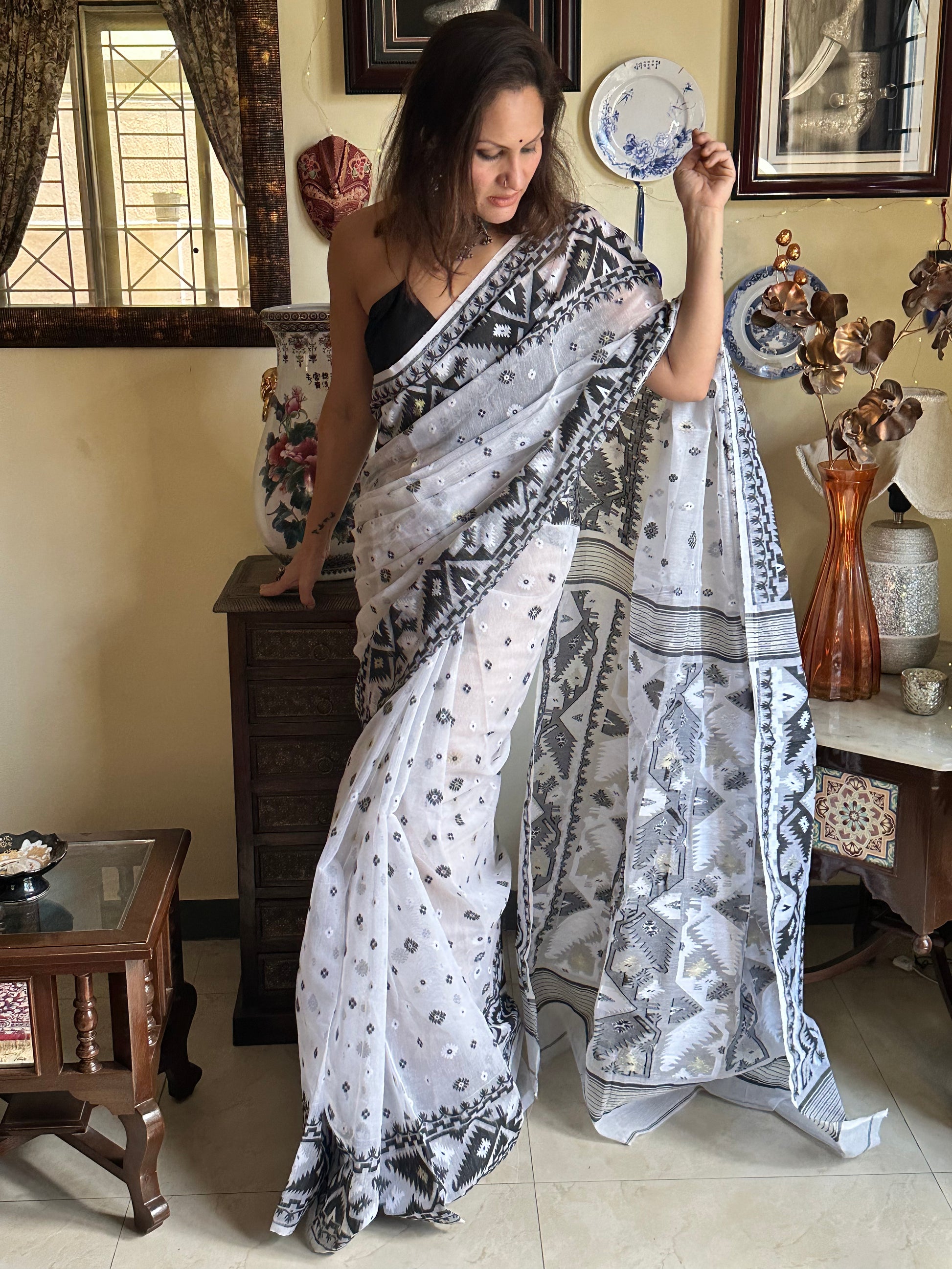 Jacquard Weaving Cotton Silk Jamdani - Raahini