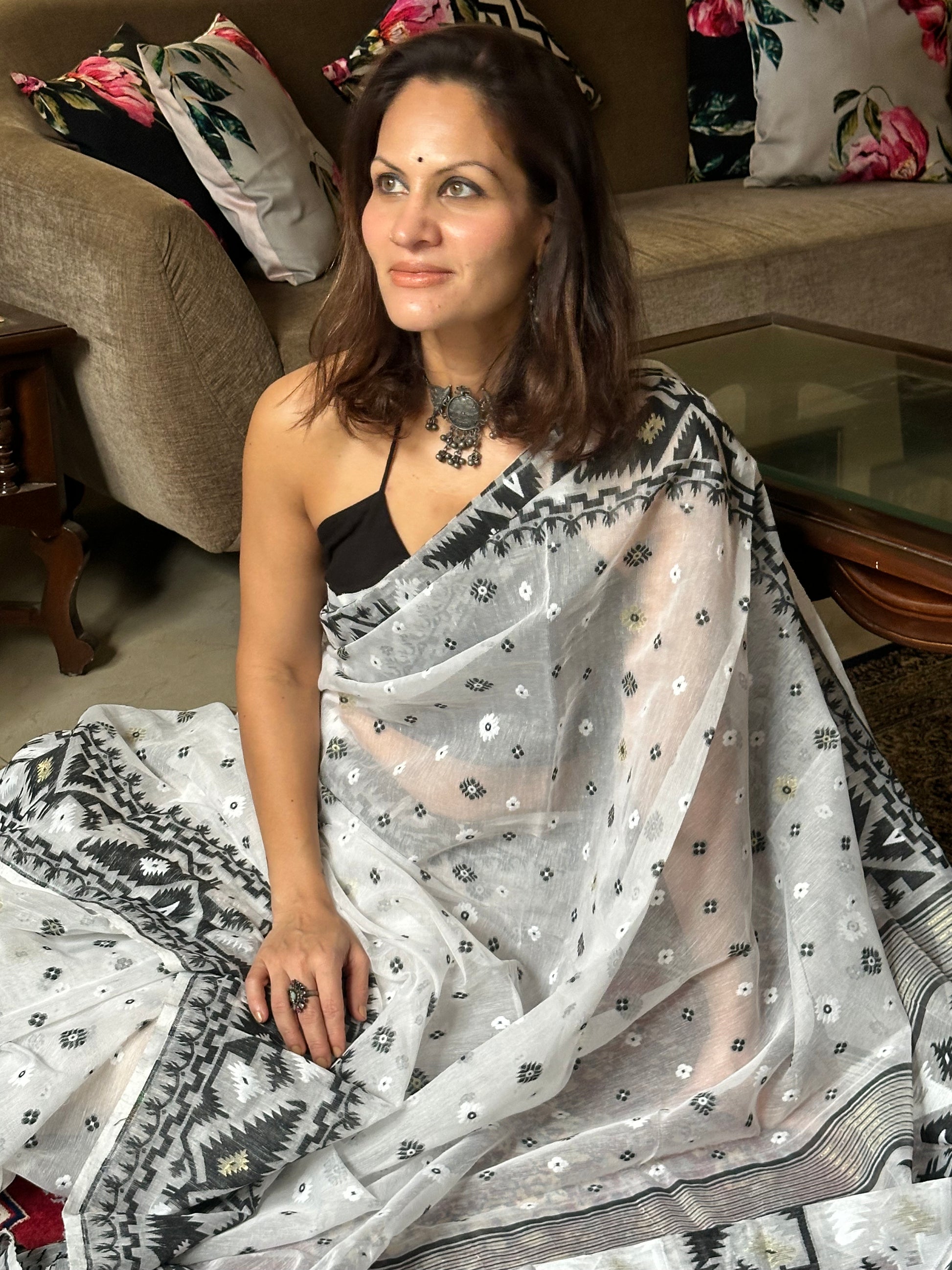 Jacquard Weaving Cotton Silk Jamdani - Raahini