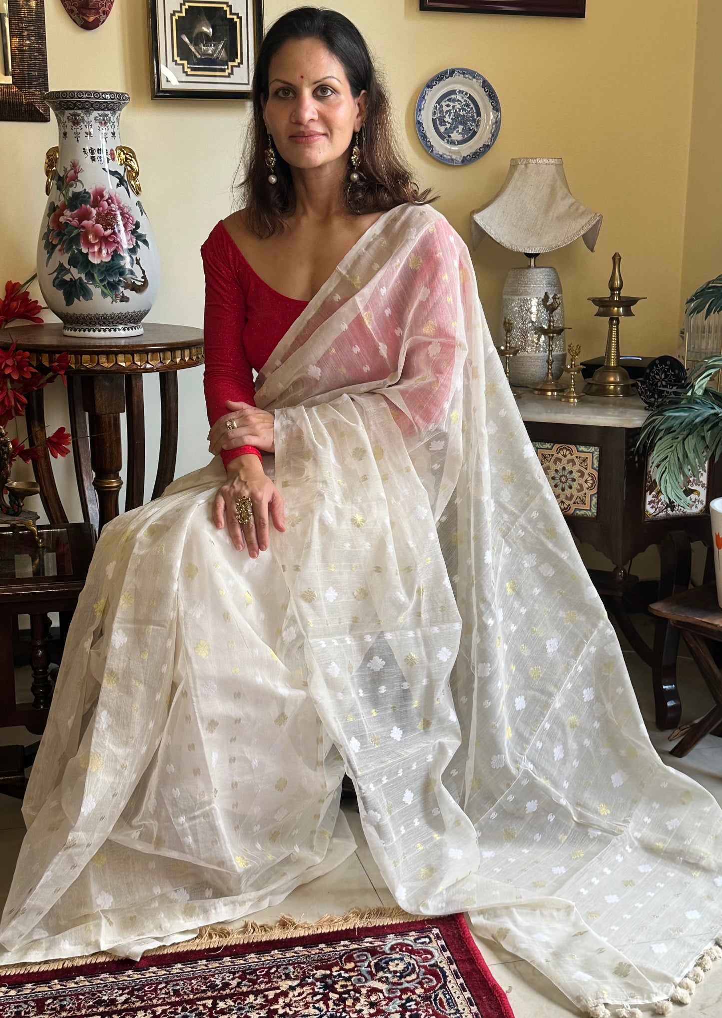 Soft Pure Khaadi and Resham Jamdani - Raahini