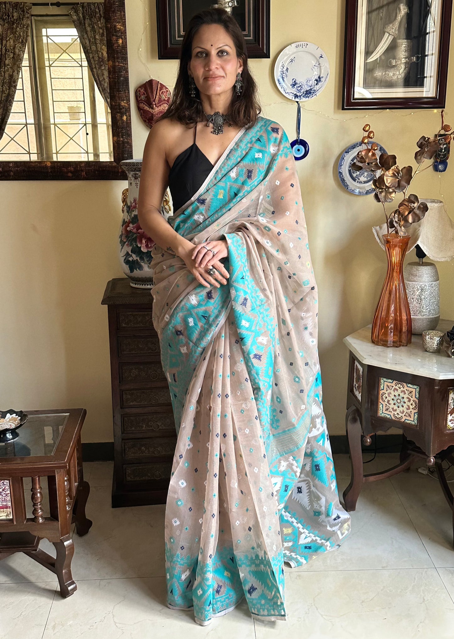 Jacquard Weaving Cotton Silk Jamdani - Raahini