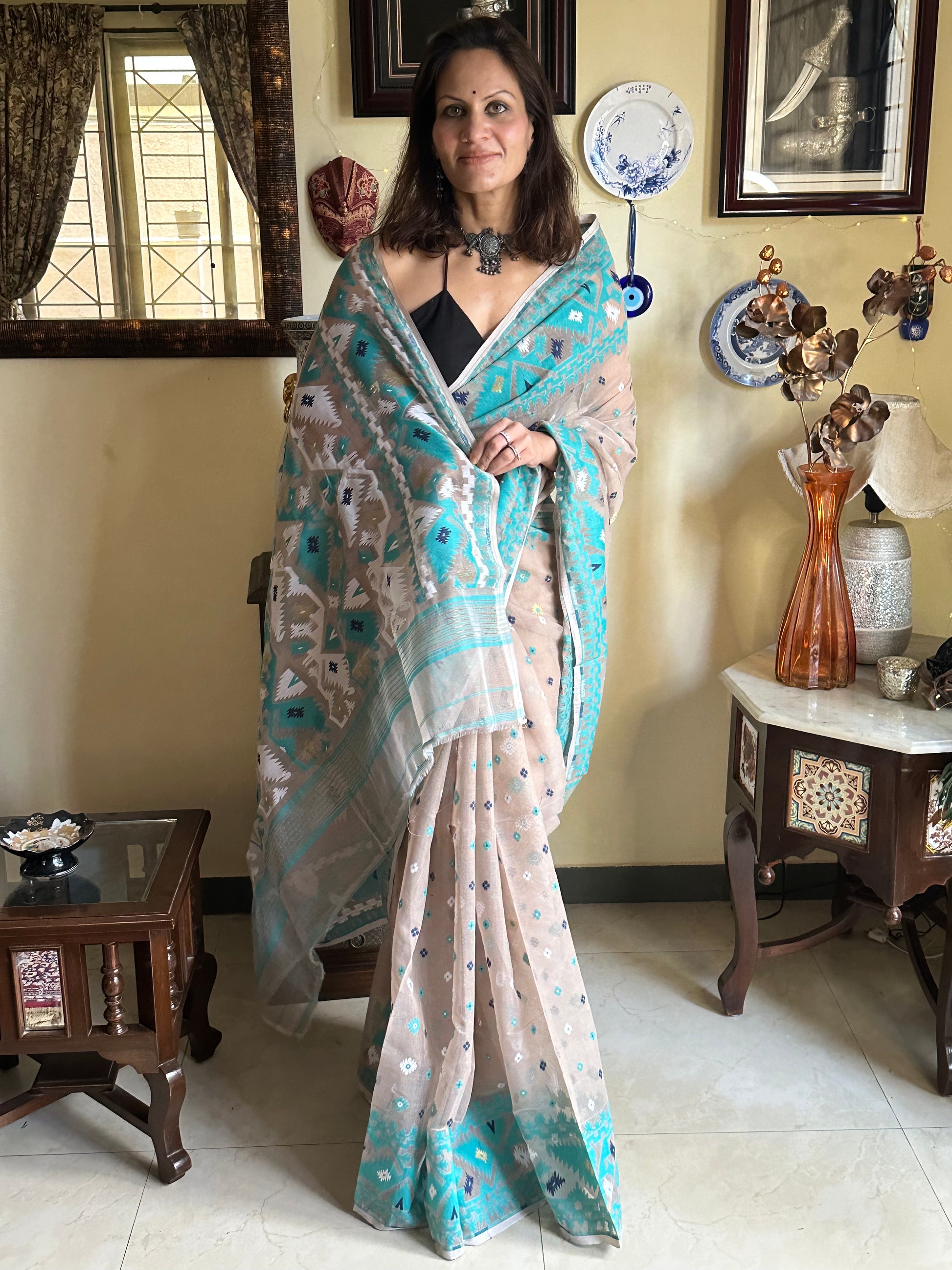 Jacquard Weaving Cotton Silk Jamdani - Raahini