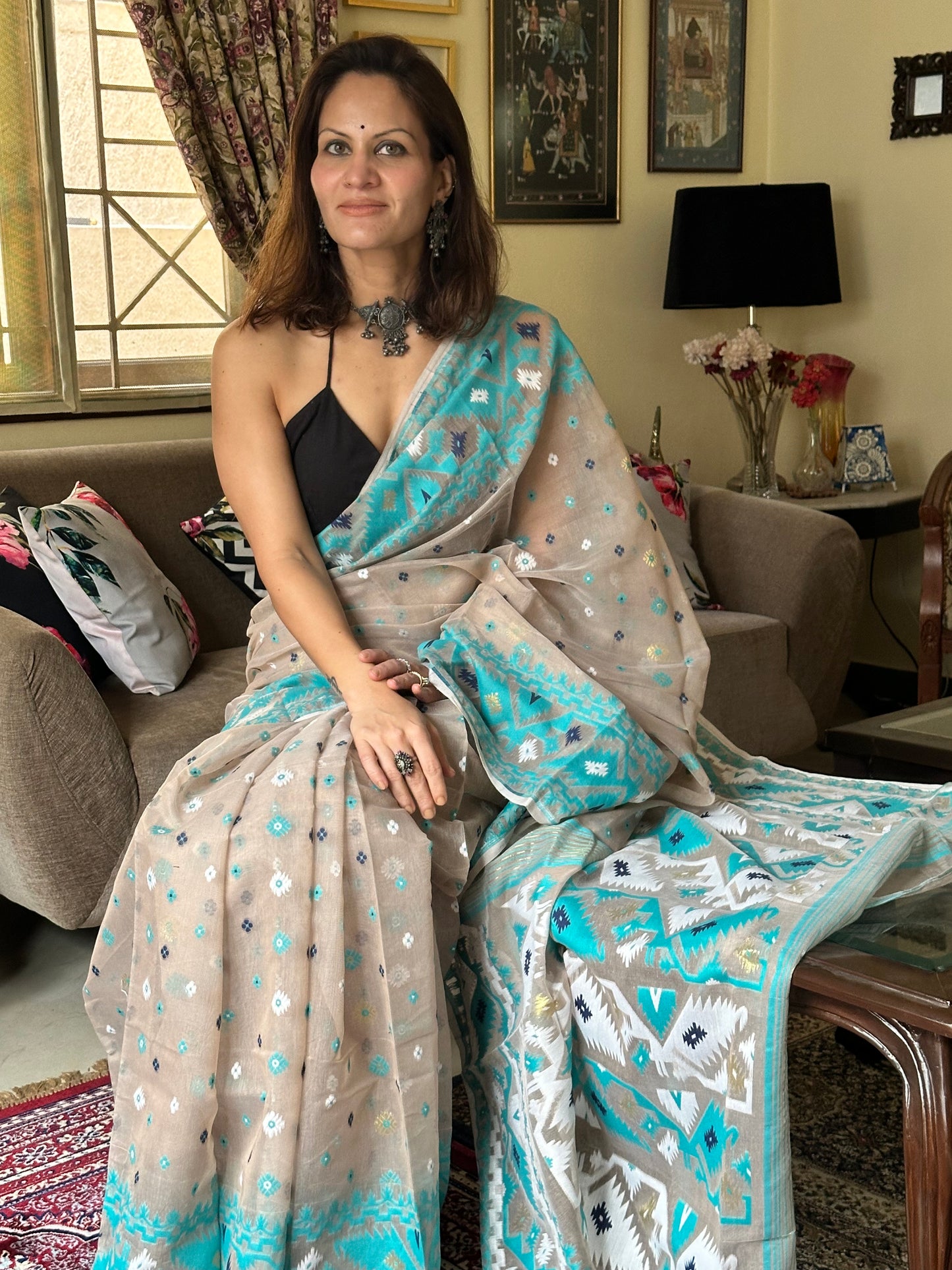 Jacquard Weaving Cotton Silk Jamdani - Raahini