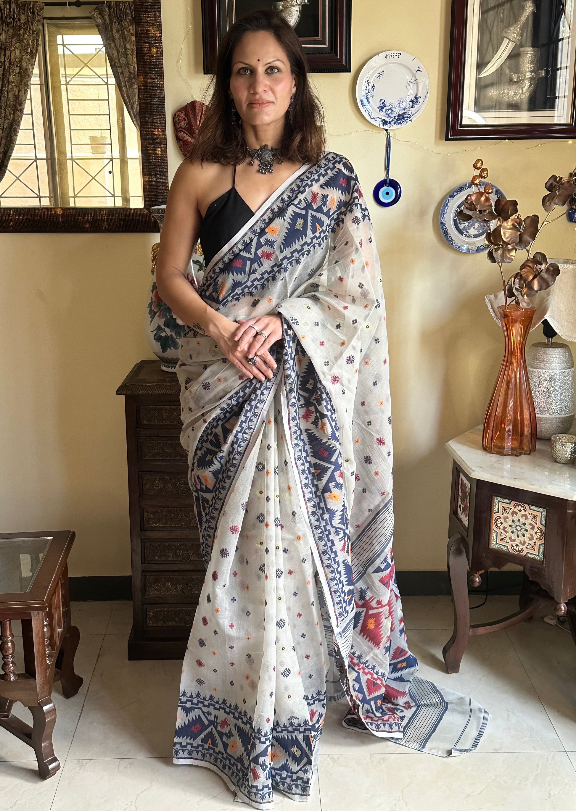 Jacquard Weaving Cotton Silk Jamdani - Raahini