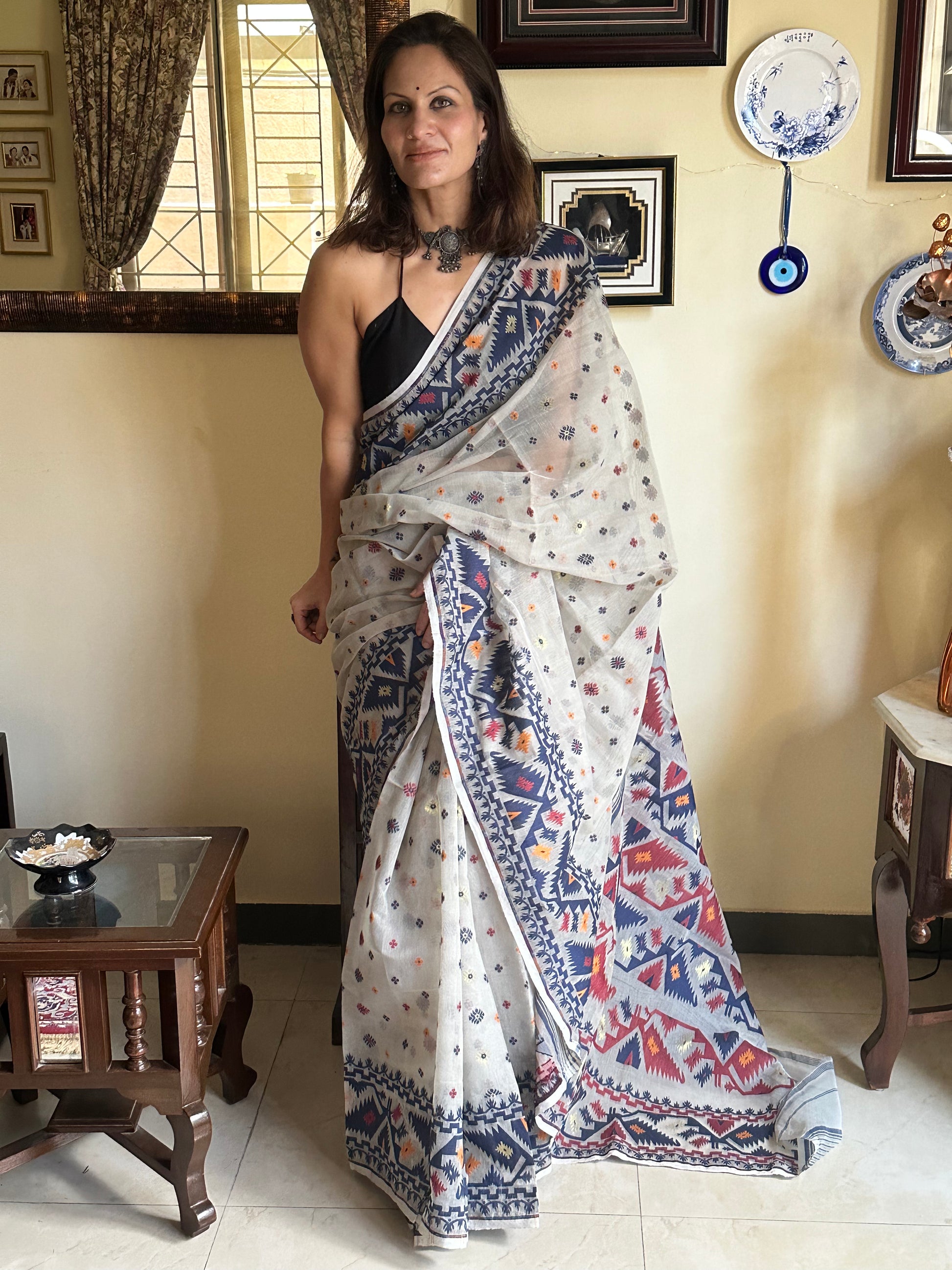 Jacquard Weaving Cotton Silk Jamdani - Raahini