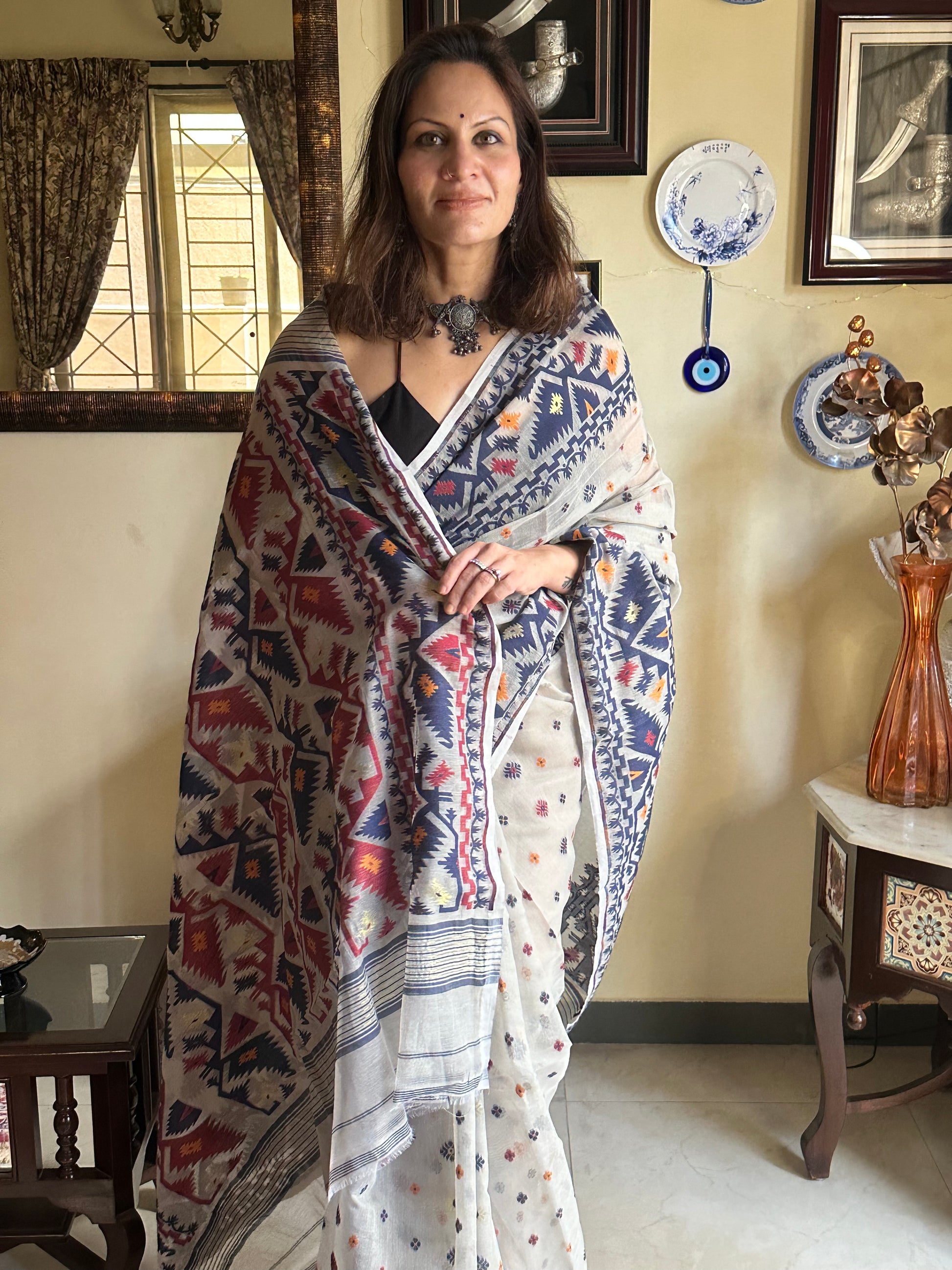 Jacquard Weaving Cotton Silk Jamdani - Raahini