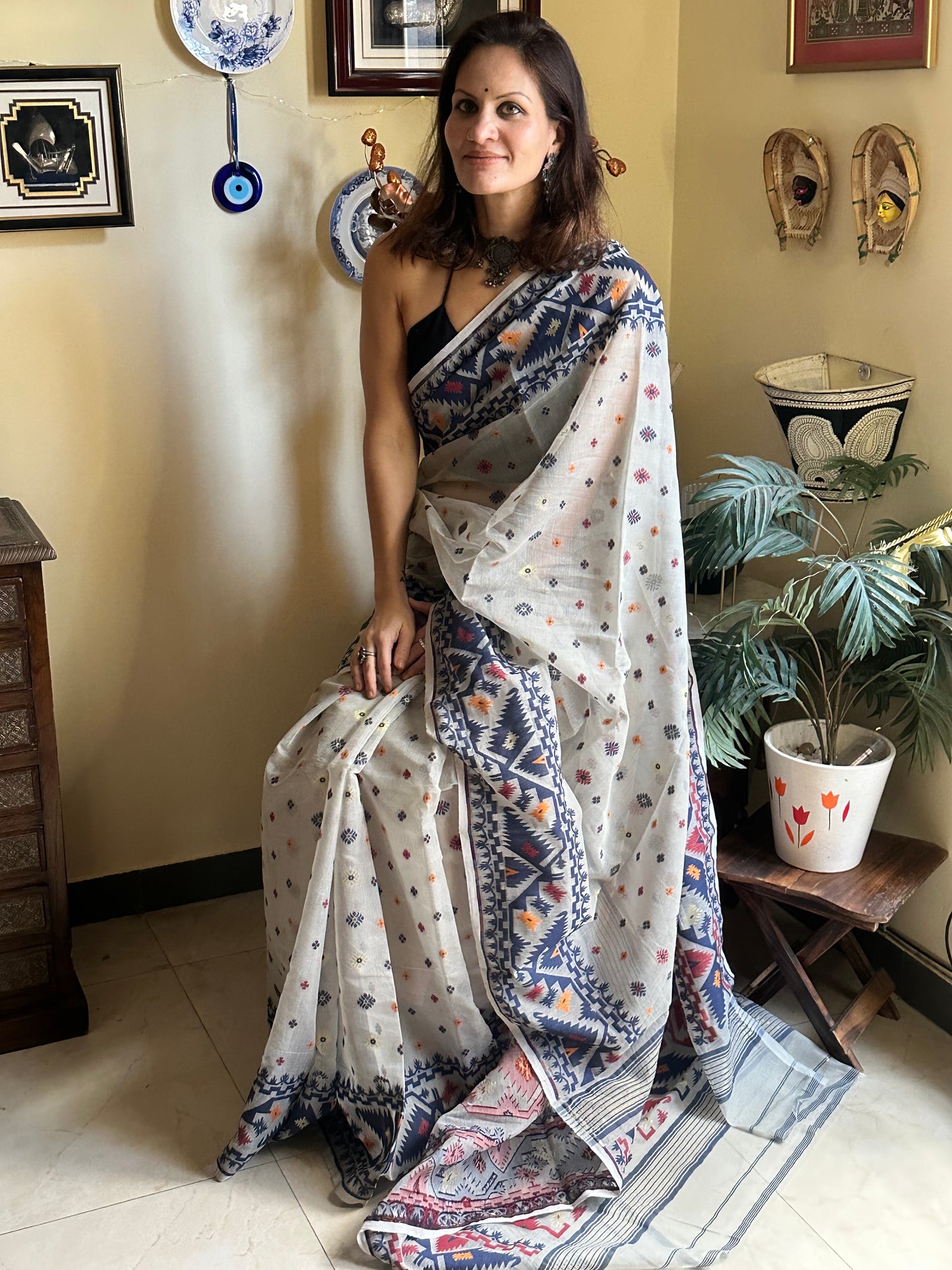 Jacquard Weaving Cotton Silk Jamdani - Raahini