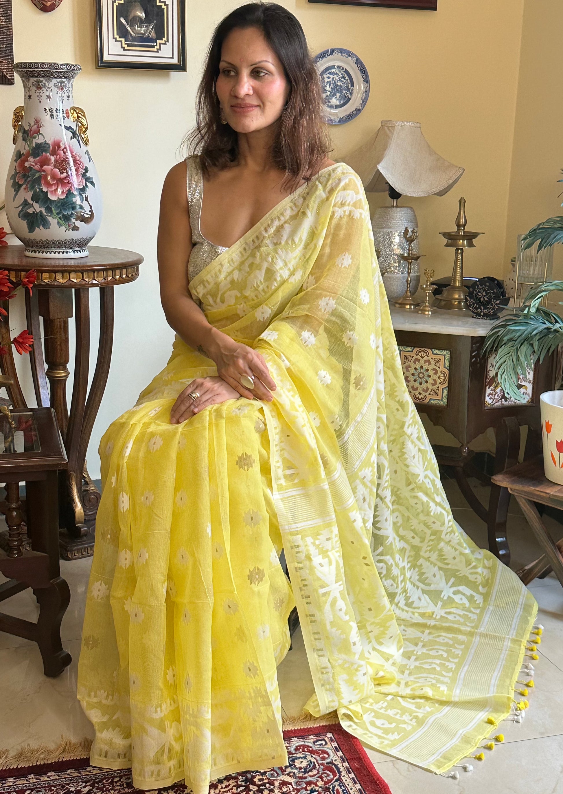 Soft Pure Khaadi and Resham Jamdani - Raahini