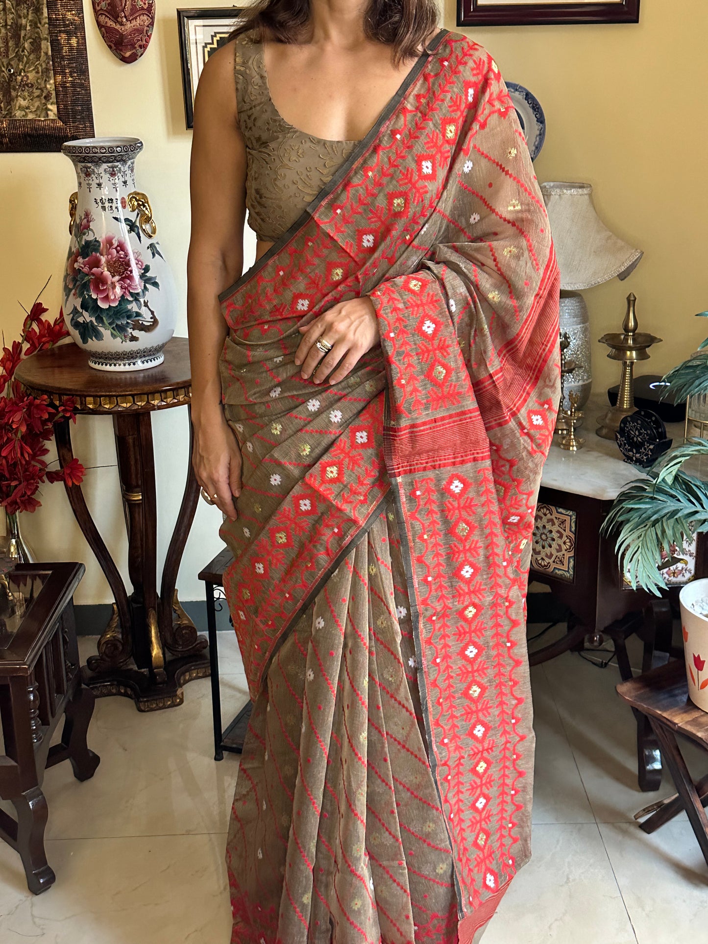 Jacquard Weaving Cotton Silk Jamdani - Raahini