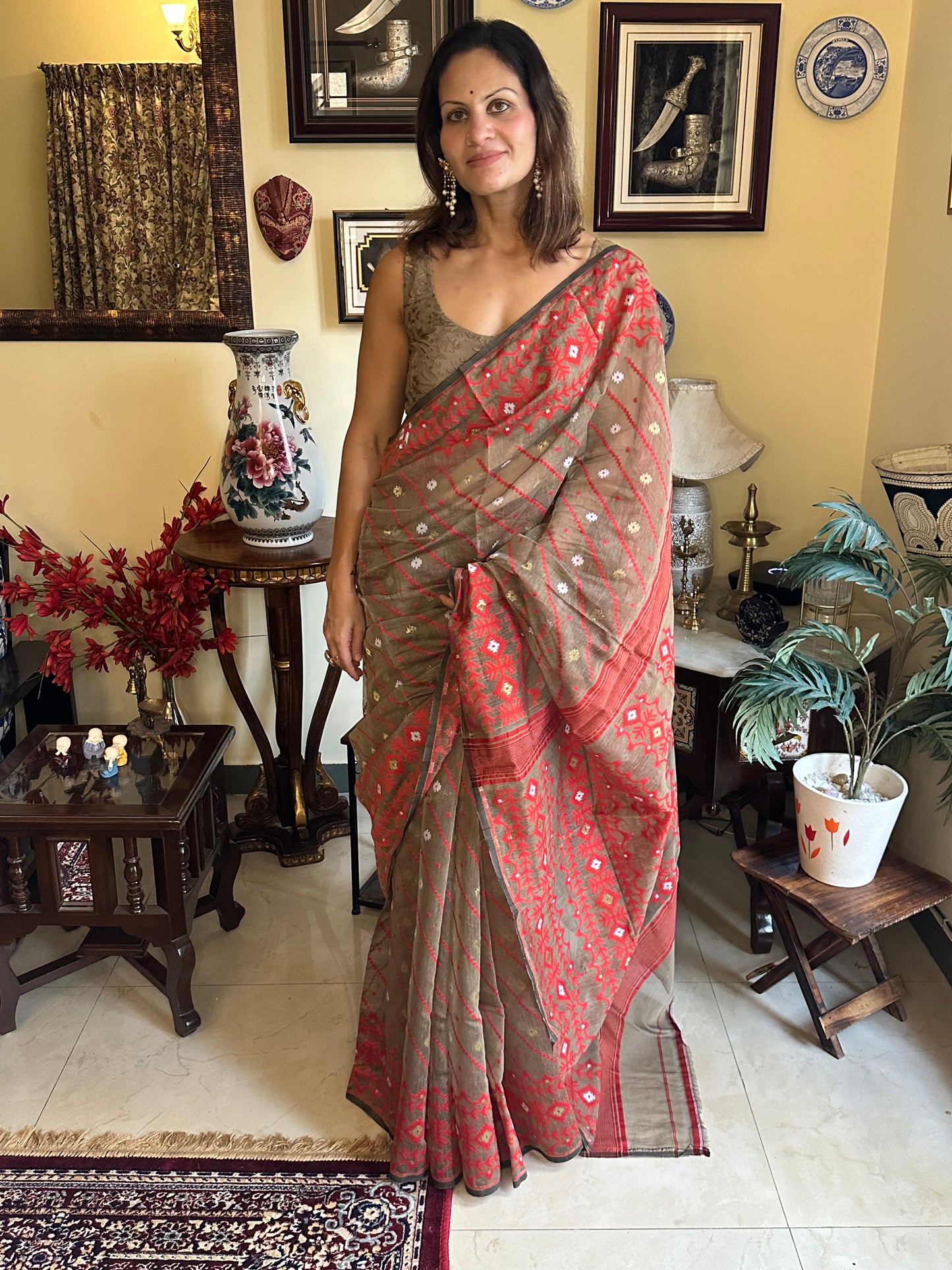 Jacquard Weaving Cotton Silk Jamdani - Raahini