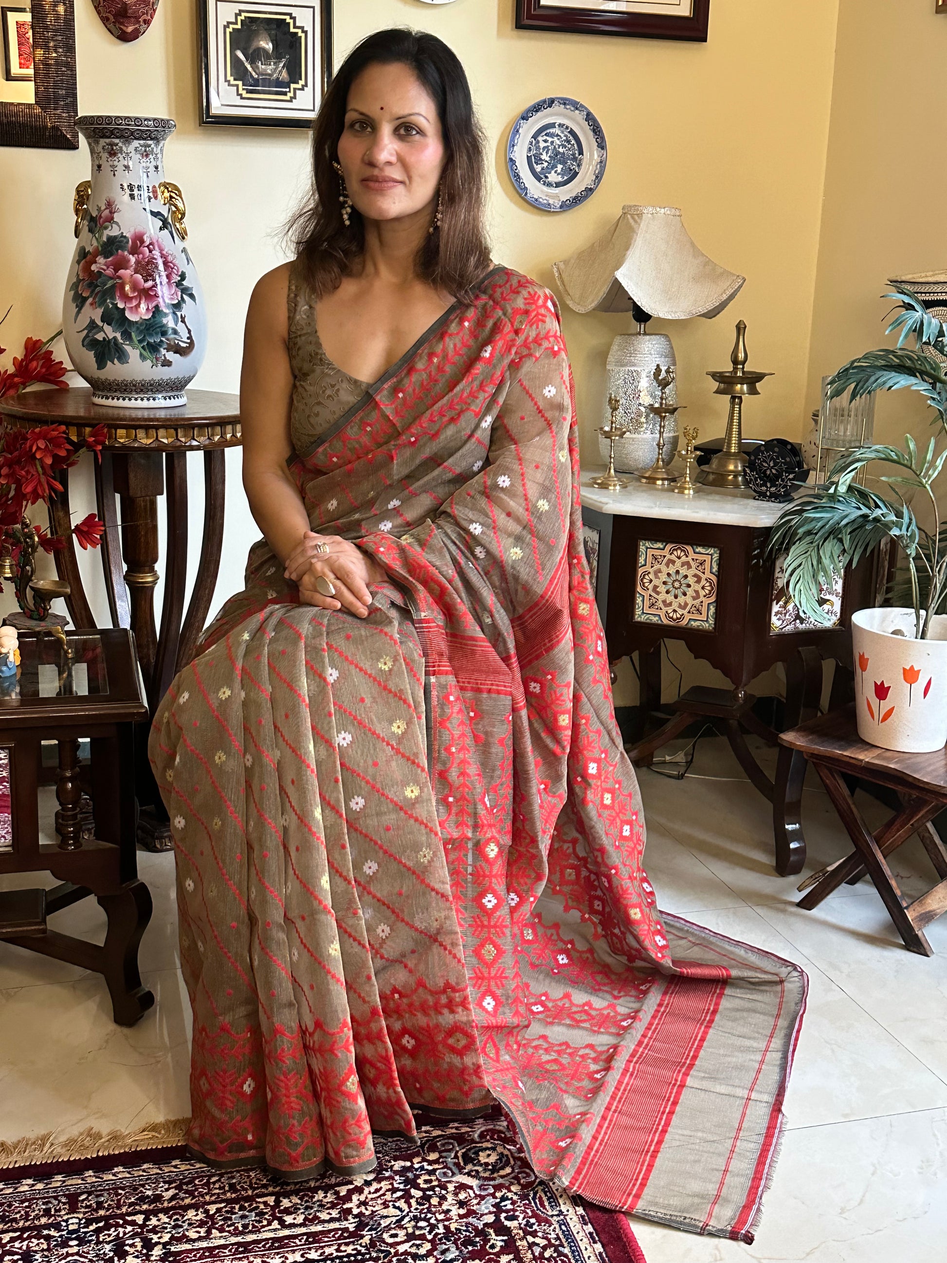 Jacquard Weaving Cotton Silk Jamdani - Raahini