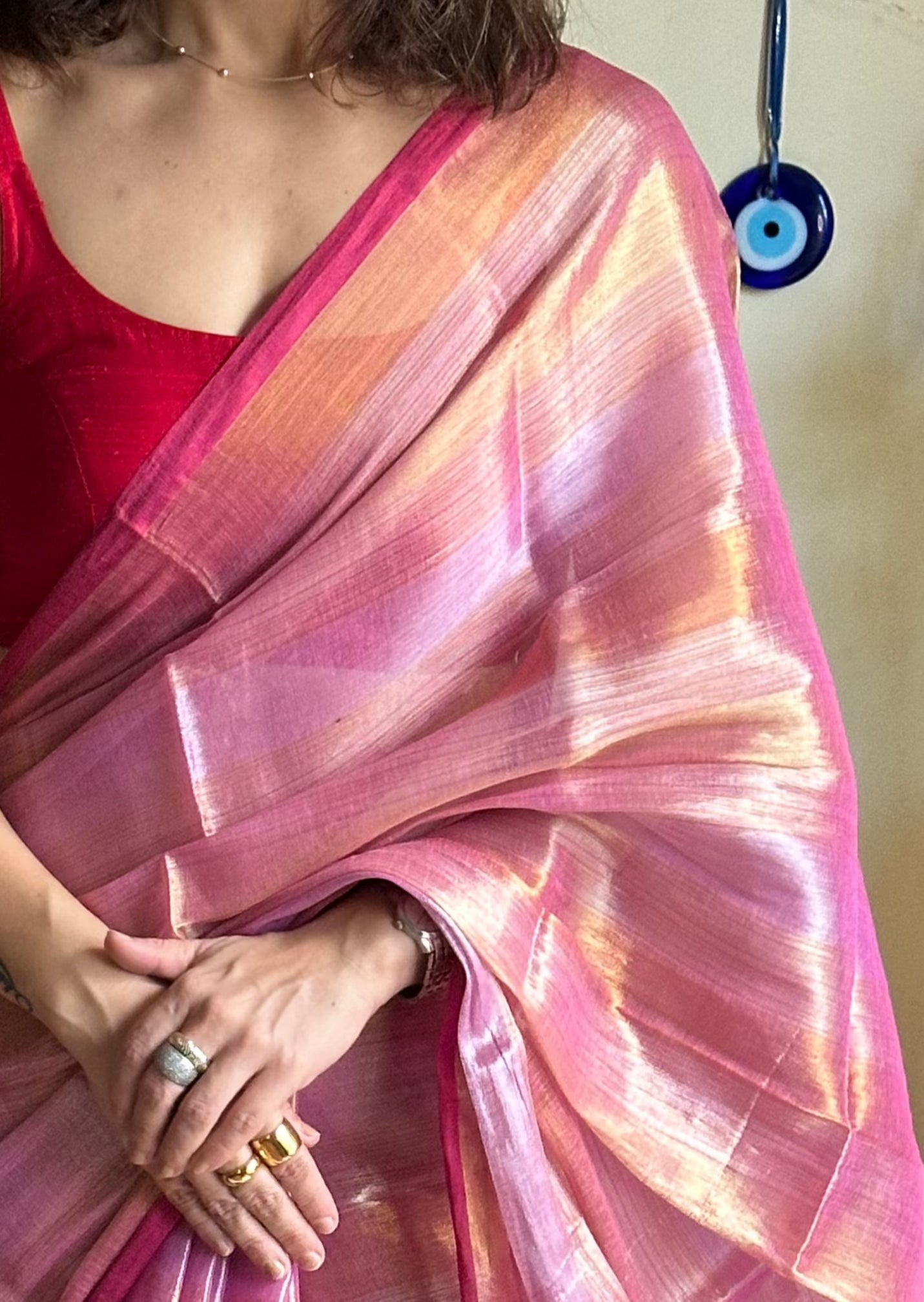 Handwoven Striped Tissue Cotton - Raahini