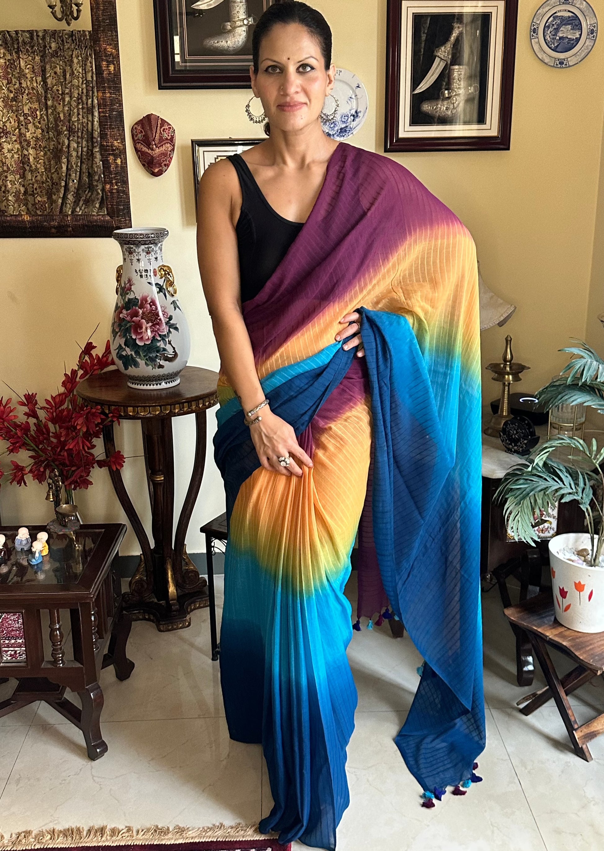 Hand Dyed Pure Mul Mul Cotton - Raahini